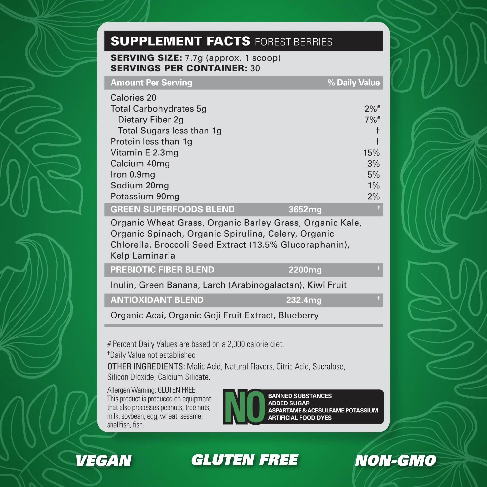 EHP Labs OxyGreens Forest Berries – Daily Greens Powder with Spirulina, Chlorella, Prebiotics & Enzymes | 30 Servings - Image 5