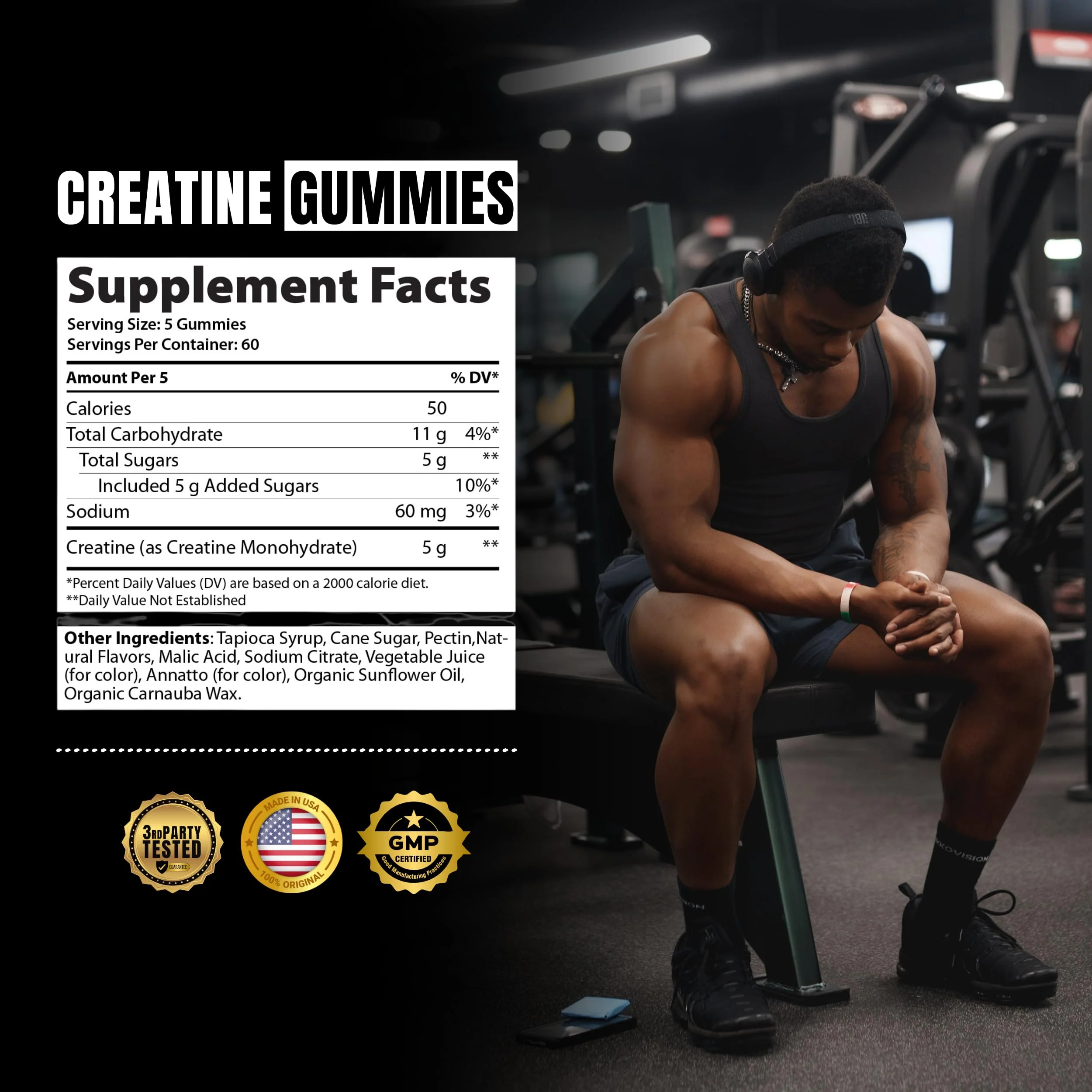 Ekkovision Creatine Monohydrate Gummies – Orange Citrus, Sugar Free, 300 Count - Image 11