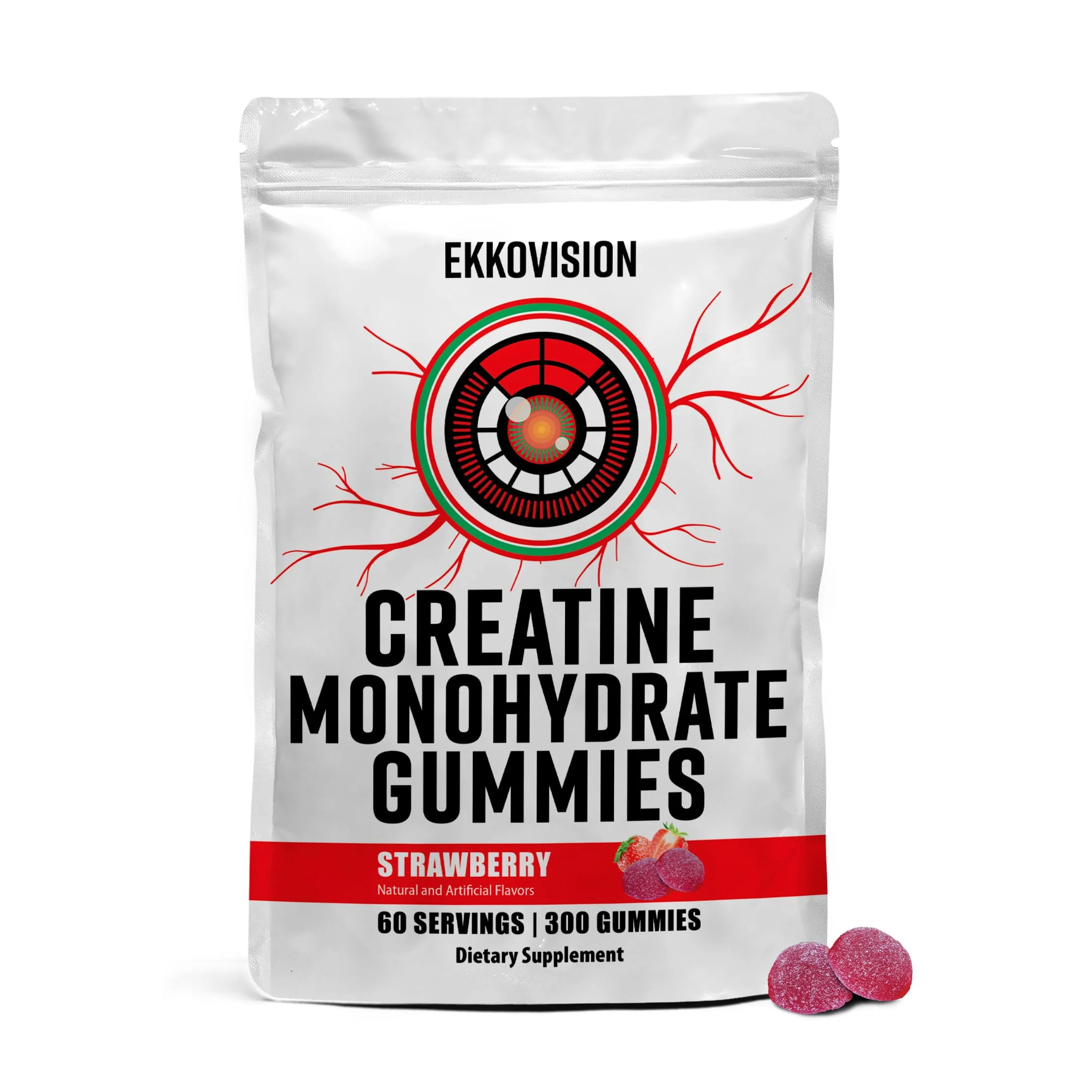 Ekkovision Creatine Monohydrate Gummies – Orange Citrus, Sugar Free, 60 Servings | Vegan & Travel Friendly - Image 8