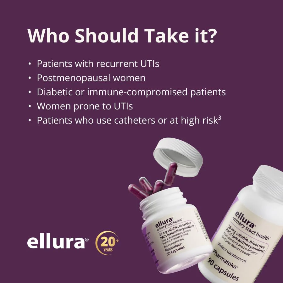 ellura 36 mg PACs – Clinically Backed Cranberry Extract, 90 Capsules | Urinary Tract Health - Image 7