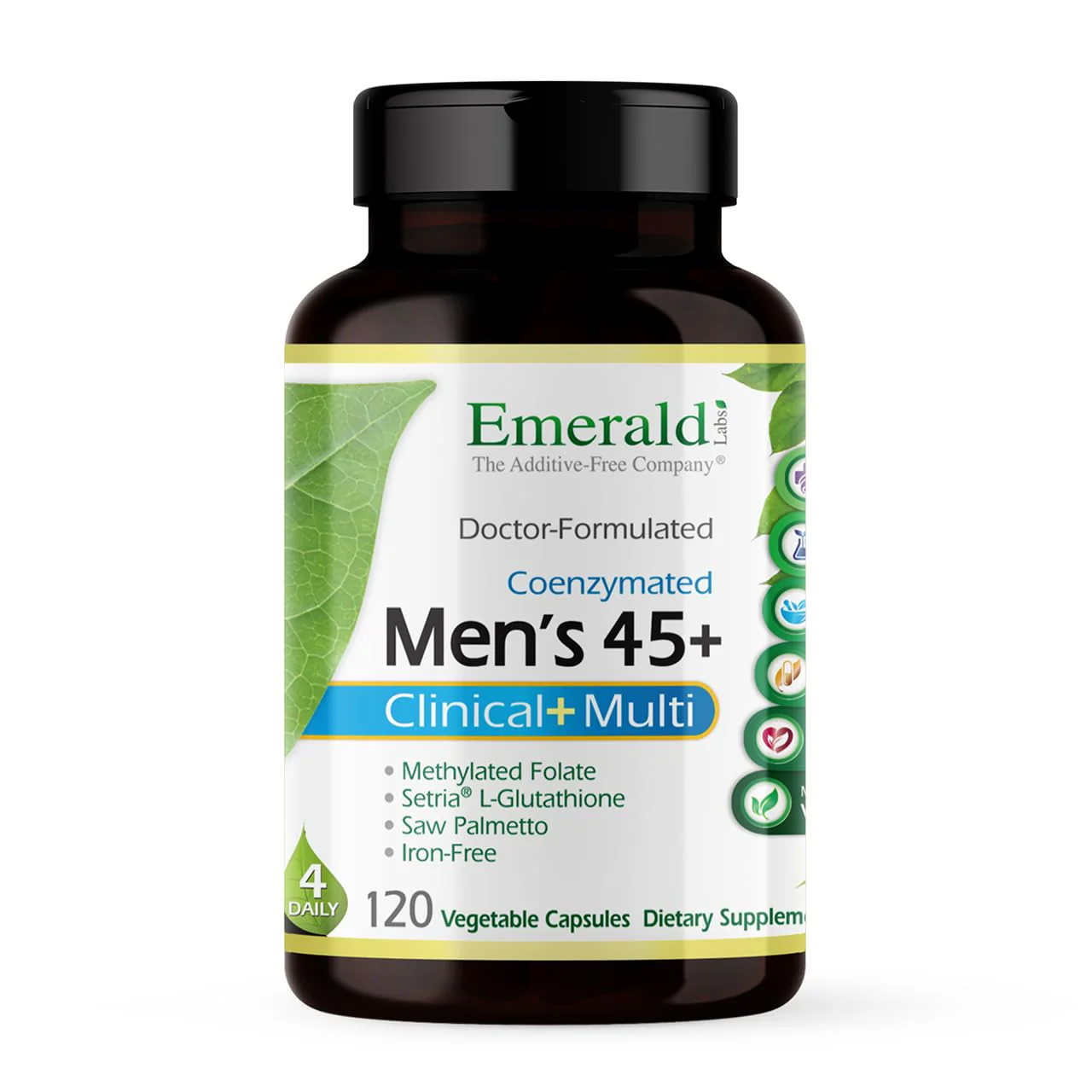 EMERALD LABS Men's 45+ Clinical Multi – Multivitamin for Bone & Heart Health | Gluten-Free & Vegetarian | 120 Veg Capsules - Image 9
