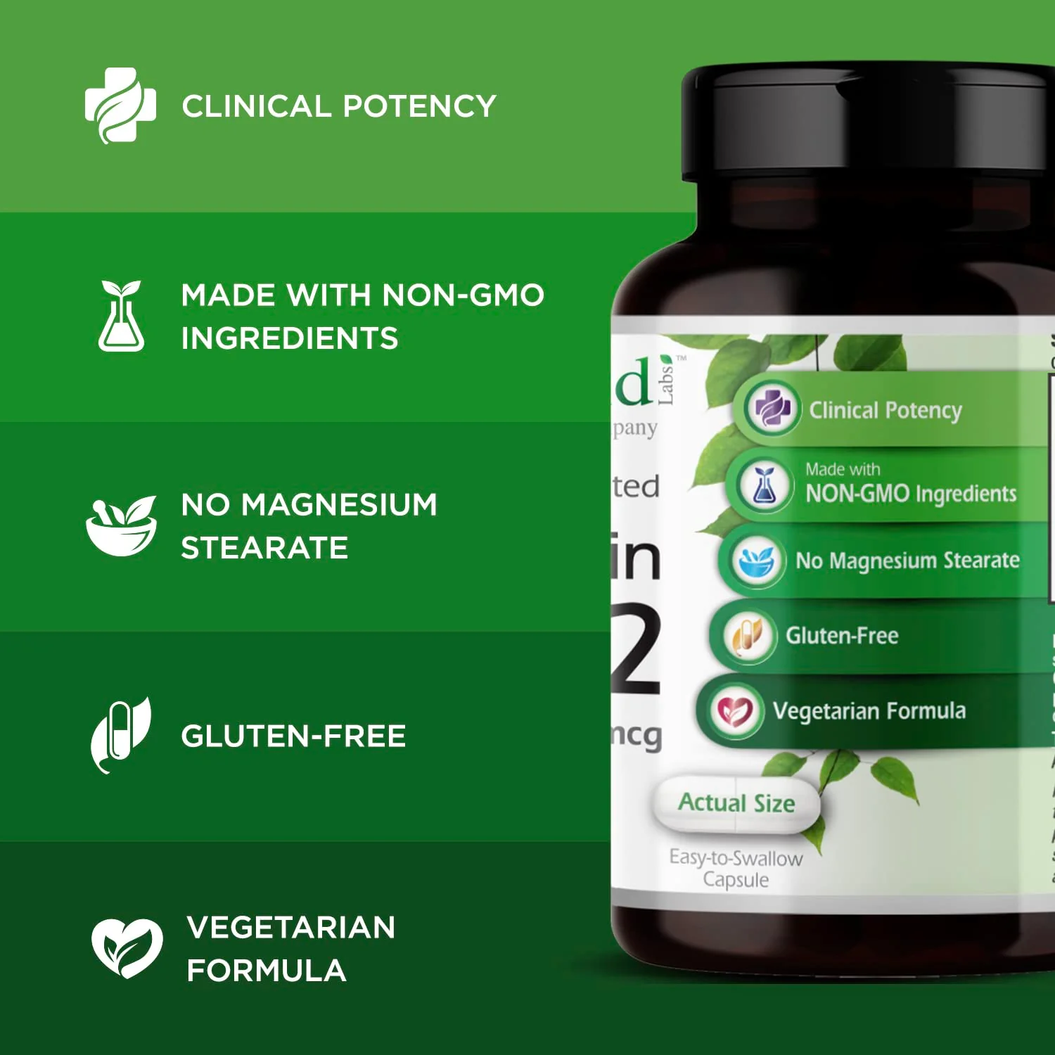 EMERALD LABS Vitamin D3+K2 5000 IU MK-7 - 60 Veg Capsules (Pack of 2) for Bone & Heart Health - Image 3