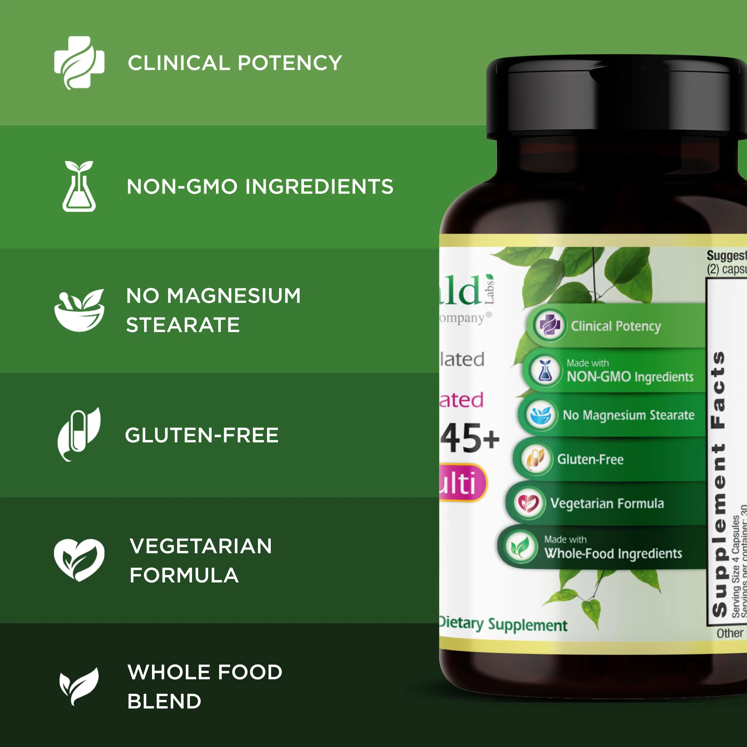 Emerald Labs Women's 45+ Clinical Multi – Gluten-Free & Vegetarian (120 VCaps) - Image 12