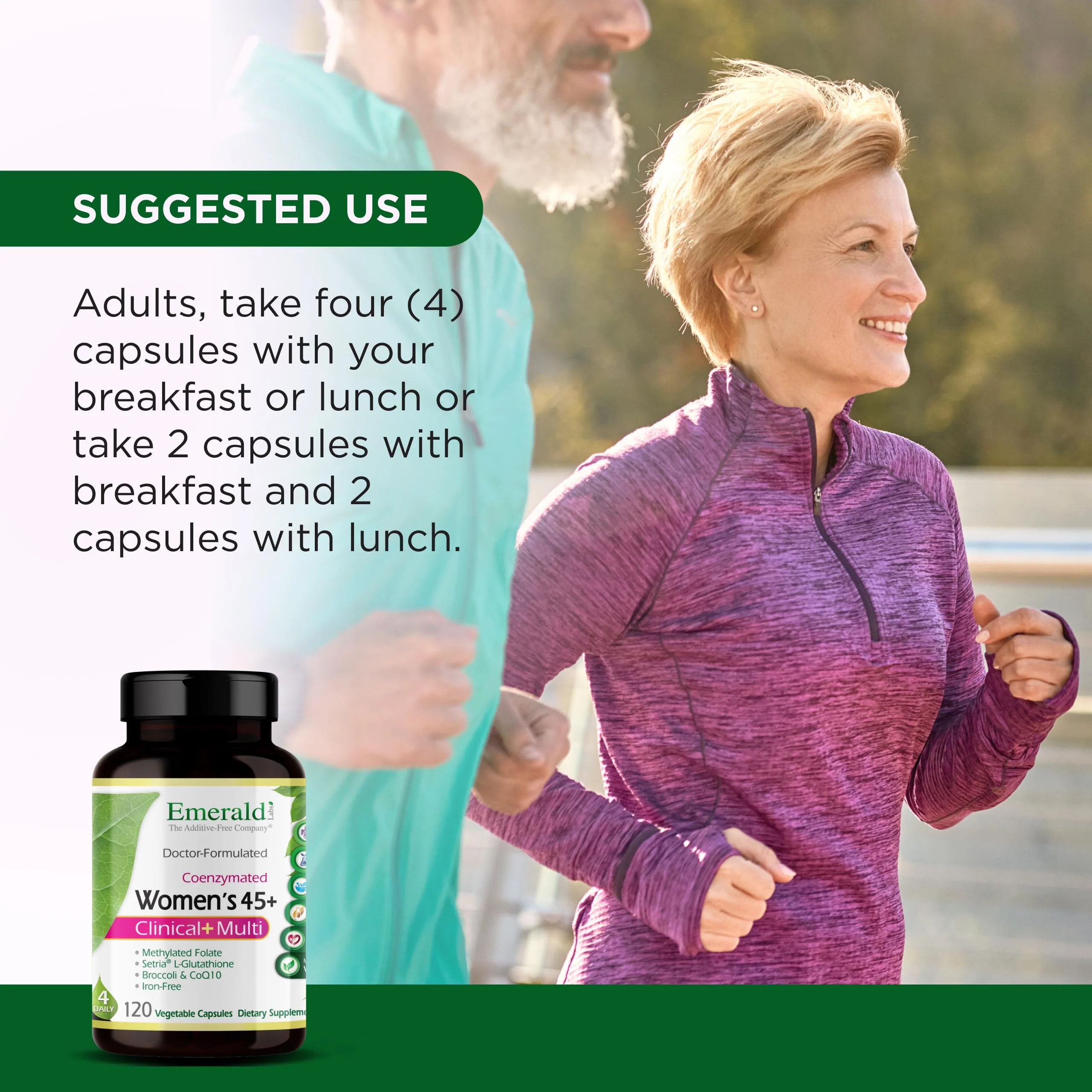 Emerald Labs Women's 45+ Clinical Multi – Gluten-Free & Vegetarian (120 VCaps) - Image 5