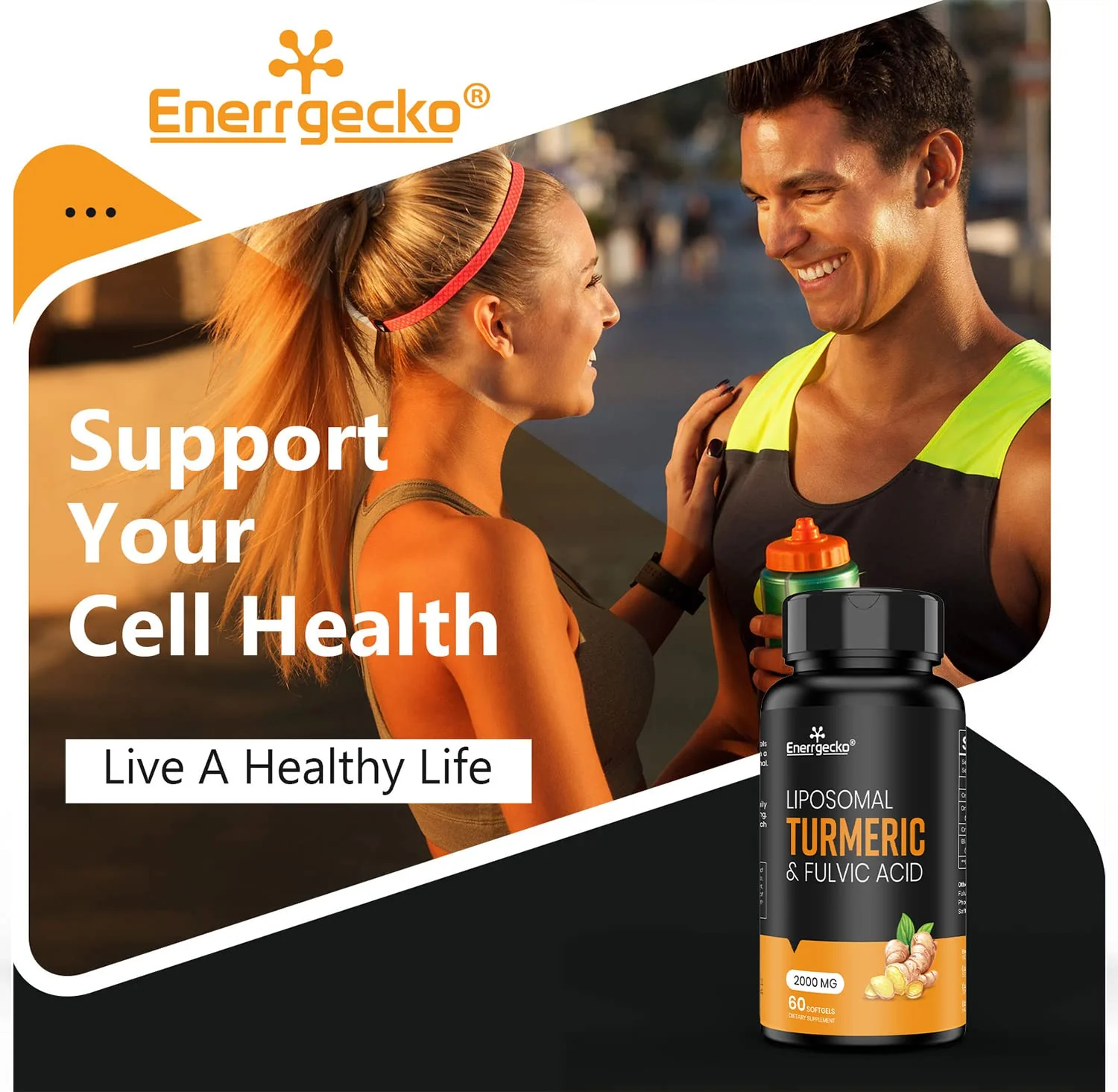 Enerrgecko 2000 mg Liposomal Turmeric Curcumin Softgels - Black Pepper & Ginger, Fulvic & Humic Acids, 3-Month Supply - Image 14