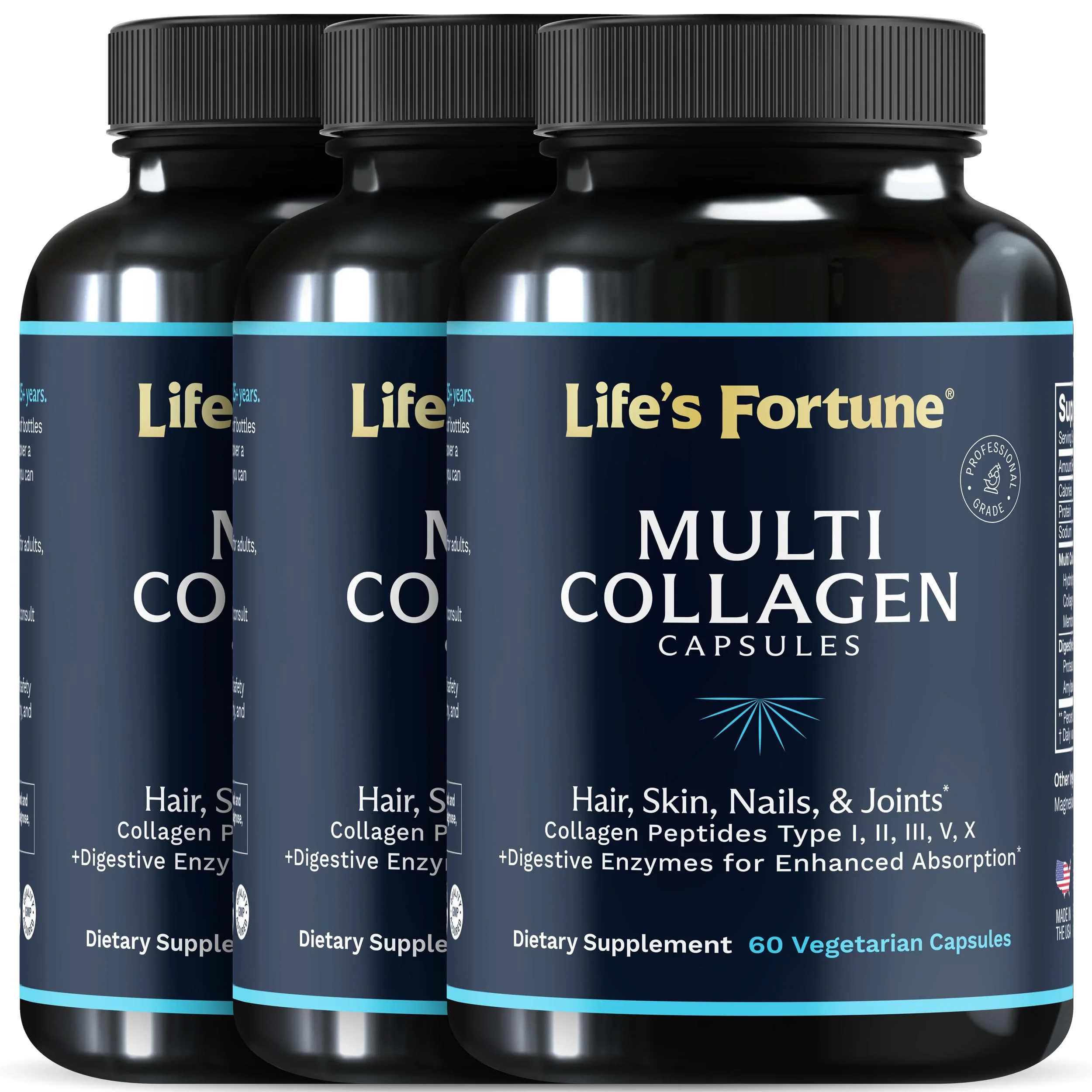 Enhanced Collagen Pills (Types I-V) | Grass-Fed Multi Collagen Capsules for Hair, Skin, Nails & Joints | Maximum Absorption