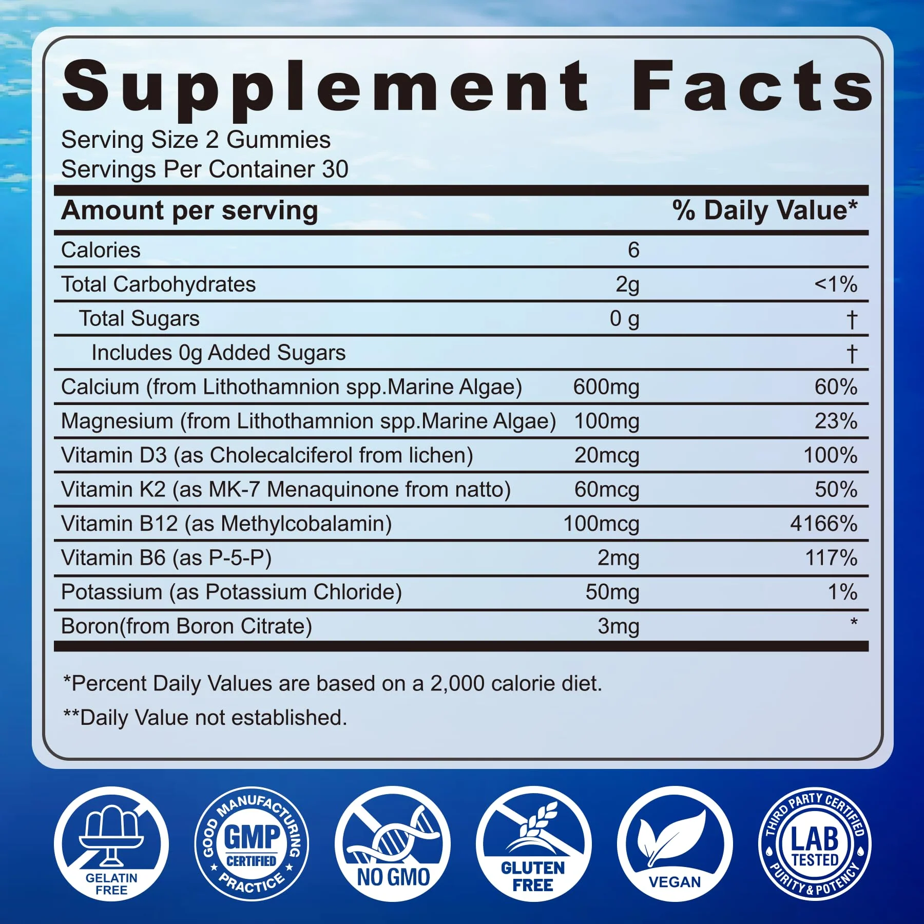EnvyCure Calcium Gummies 600mg – Ocean Algae Calcium with Vitamin D3, K2, Magnesium | 2-Pack | Vegan, Sugar-Free - Image 9