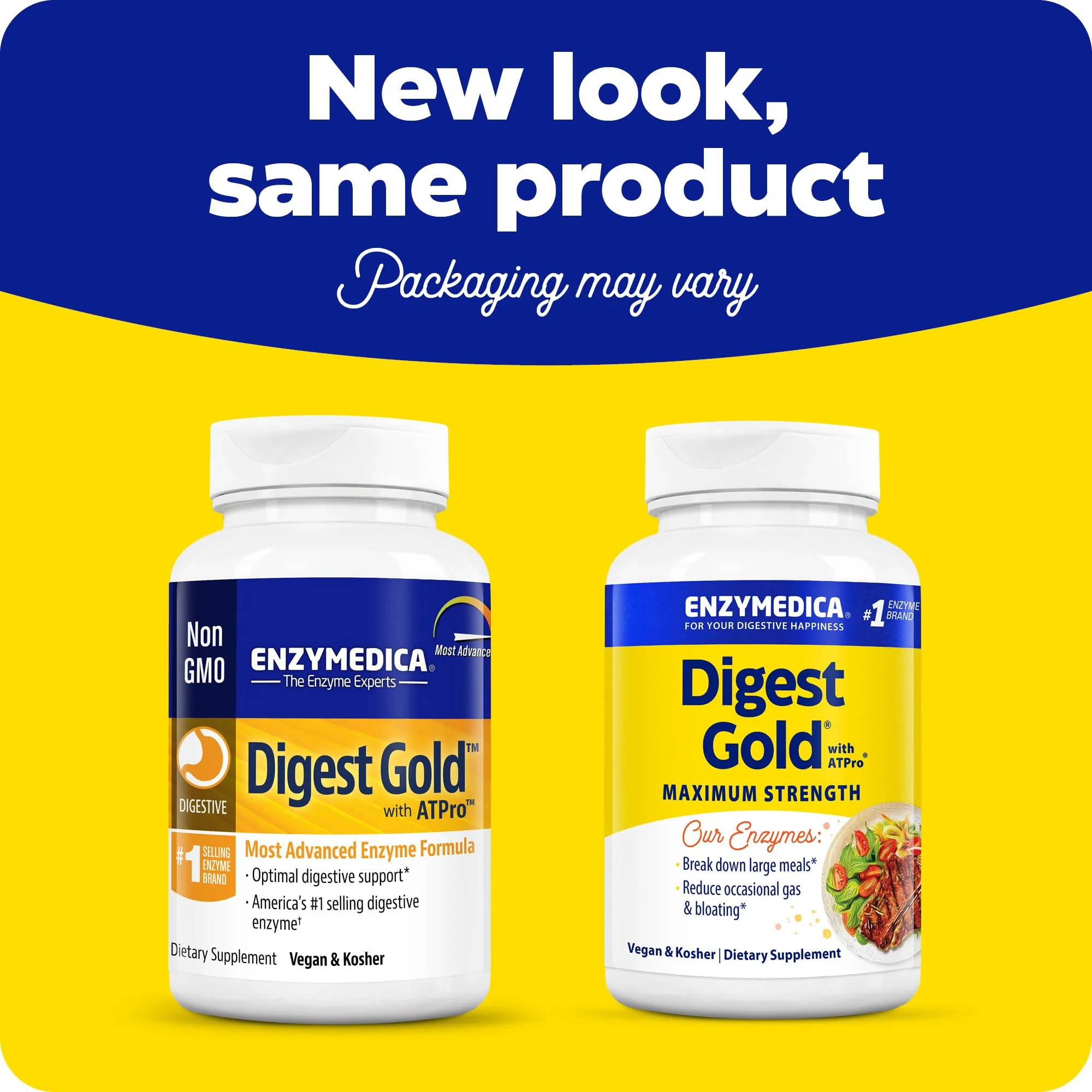 Enzymedica Digest Gold + ATPro — Maximum Strength Enzyme Formula, 14 Enzymes, 180 Capsules - Image 2