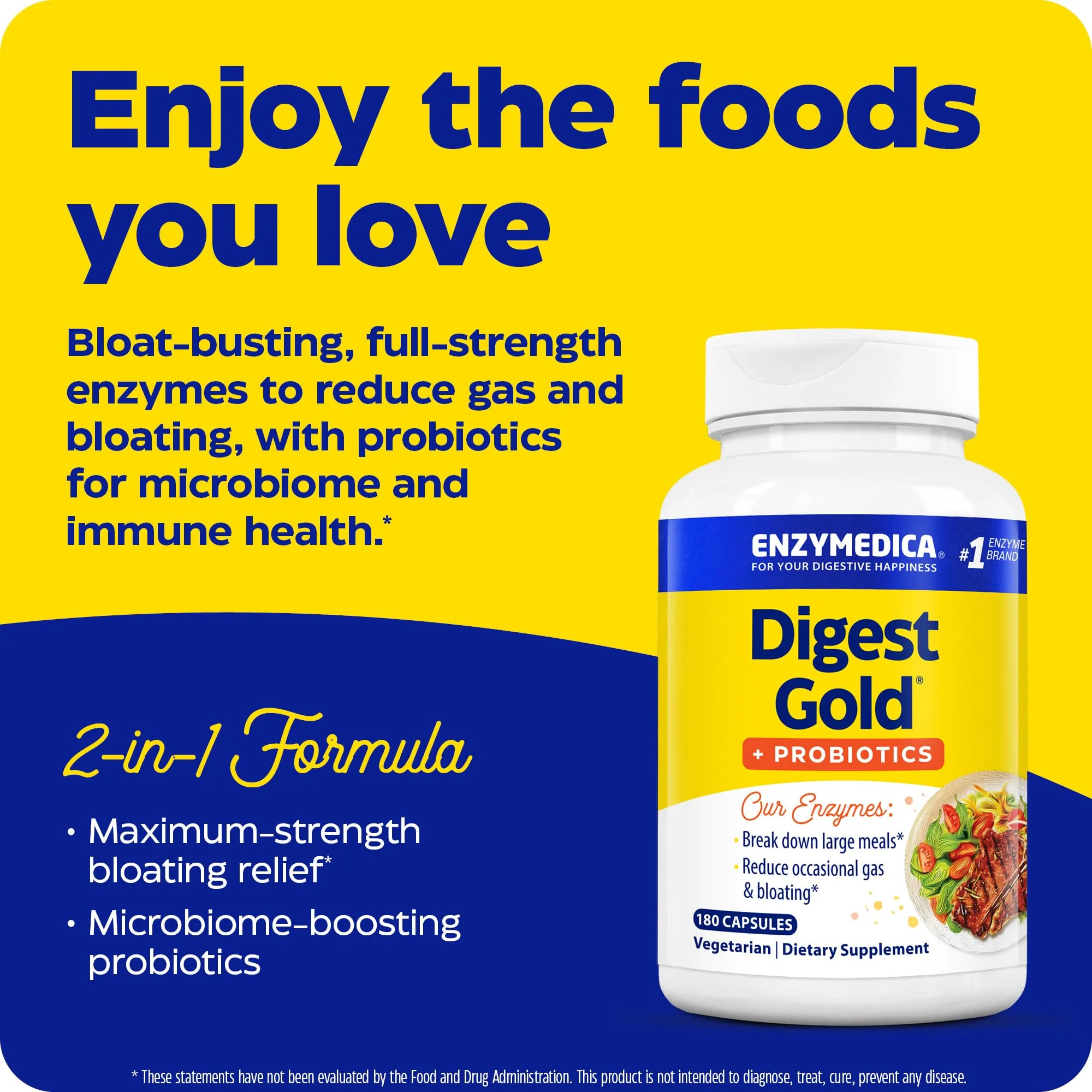 Enzymedica Digest Gold + Probiotics – 2-in-1 Digestive Enzymes & Probiotic Support, 180 Capsules - Image 4