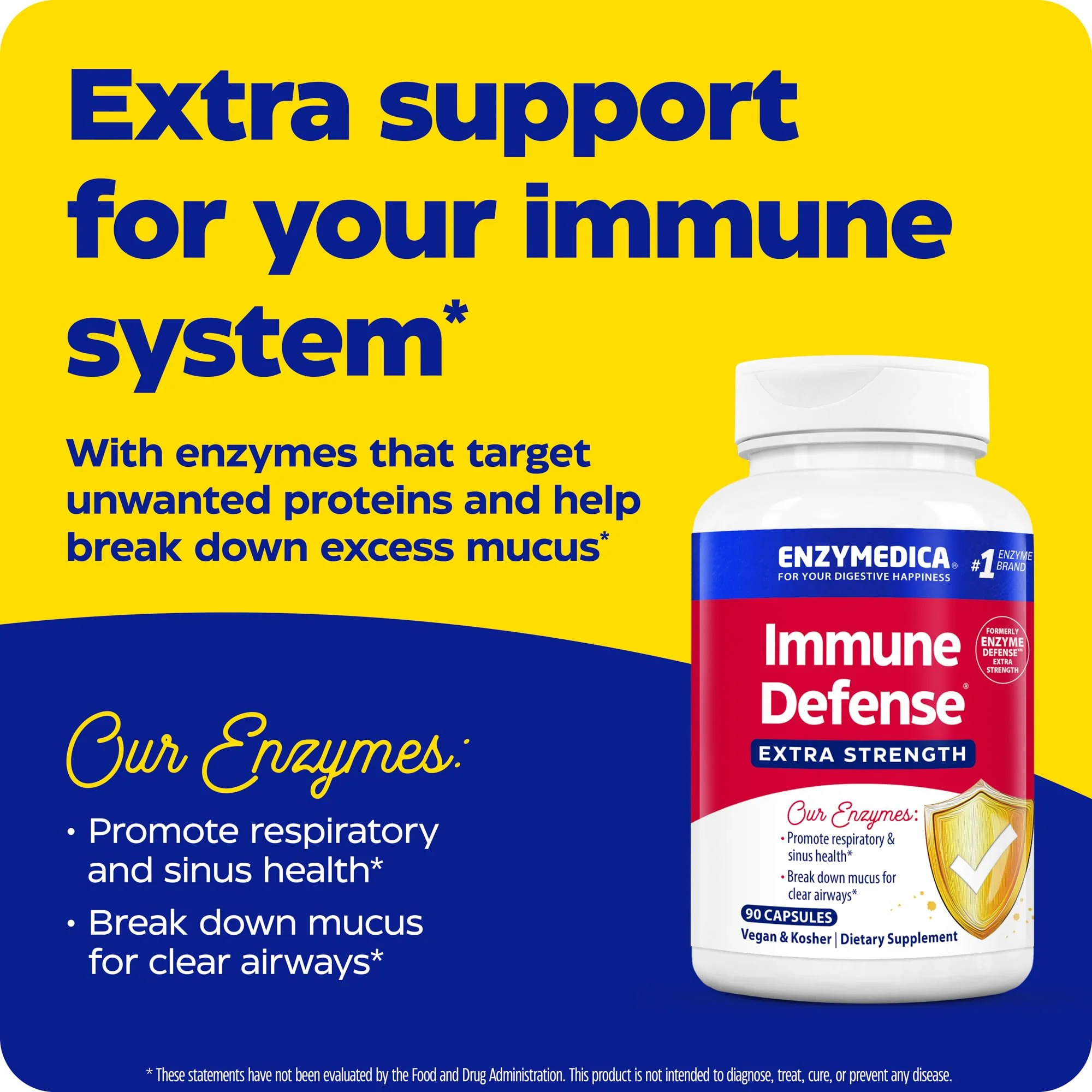 Enzymedica Immune Defense Extra Strength – Proteolytic Enzymes for 2X Immune & Respiratory Support (90 Count) - Image 4