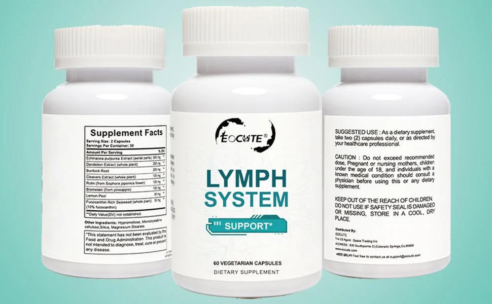 EOCUTE Lymph System Support Supplement – Lymphatic Drainage with Echinacea & Dandelion, 120 Count (2 Bottles) For Women & Men - Image 3