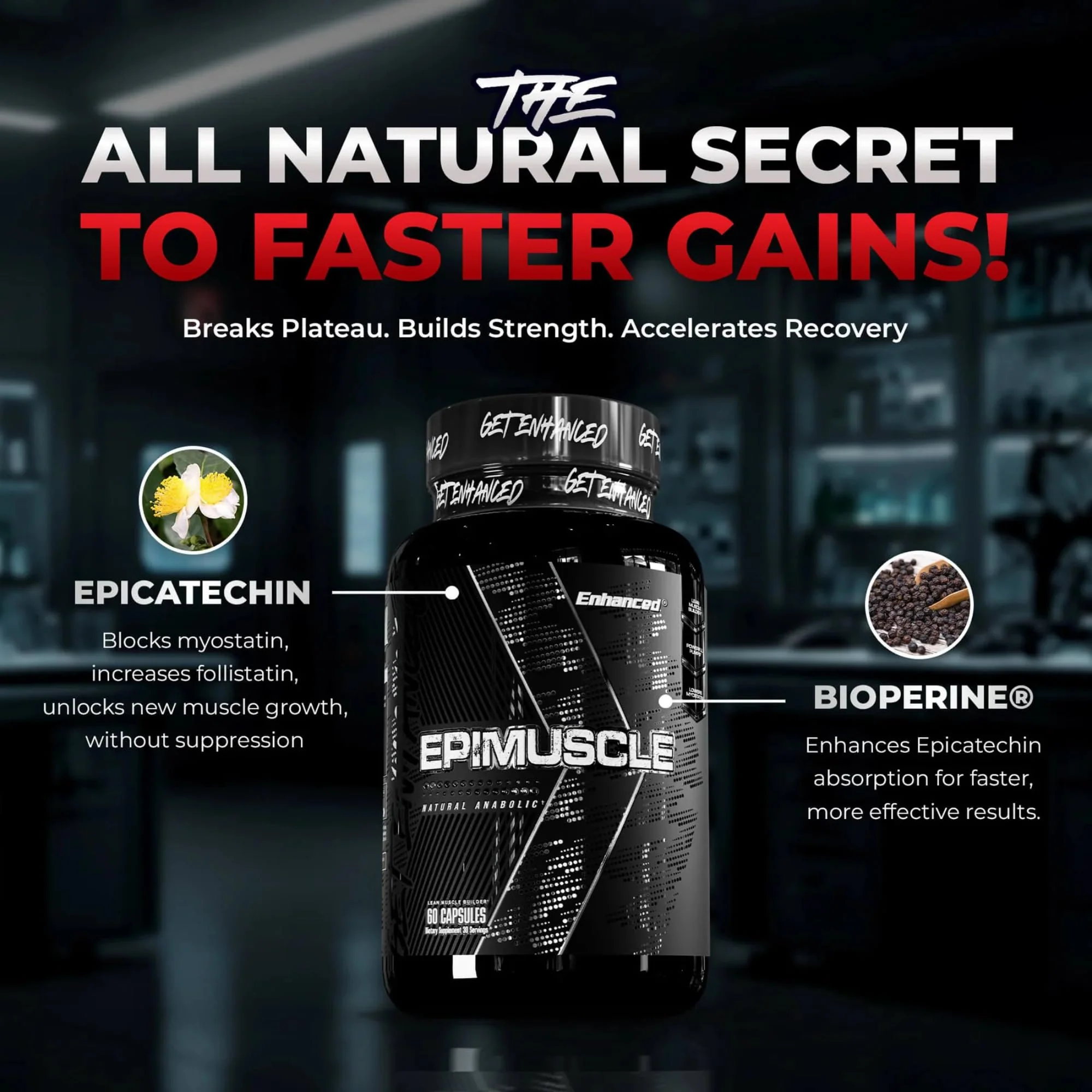 Epimuscle Epicatechin Plateau Breaker | Enhanced Labs | 60 Capsules | Made in USA - Image 2