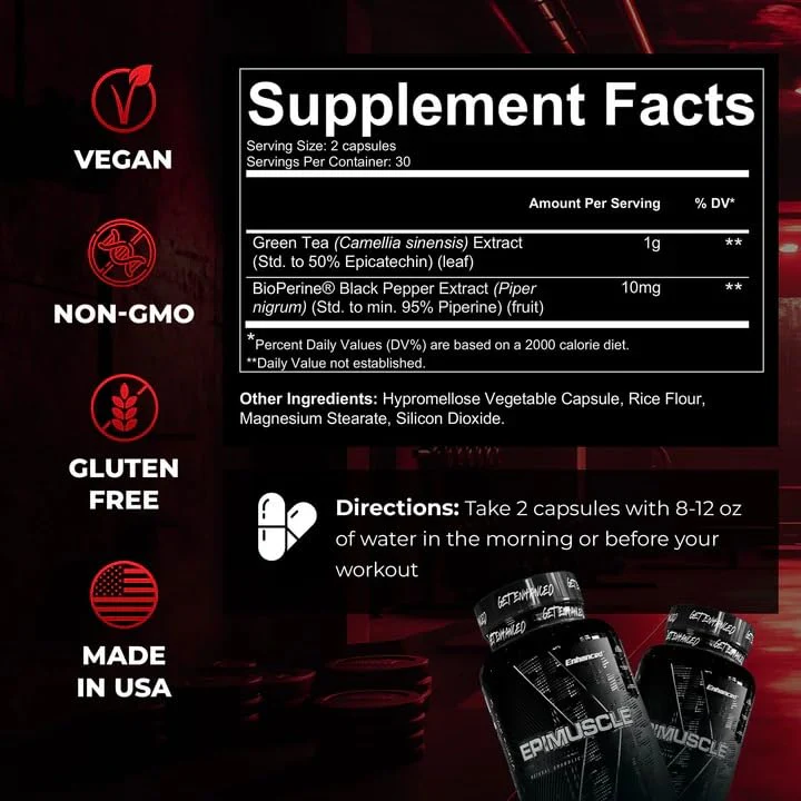 Epimuscle Epicatechin Plateau Breaker | Enhanced Labs | 60 Capsules | Made in USA - Image 3