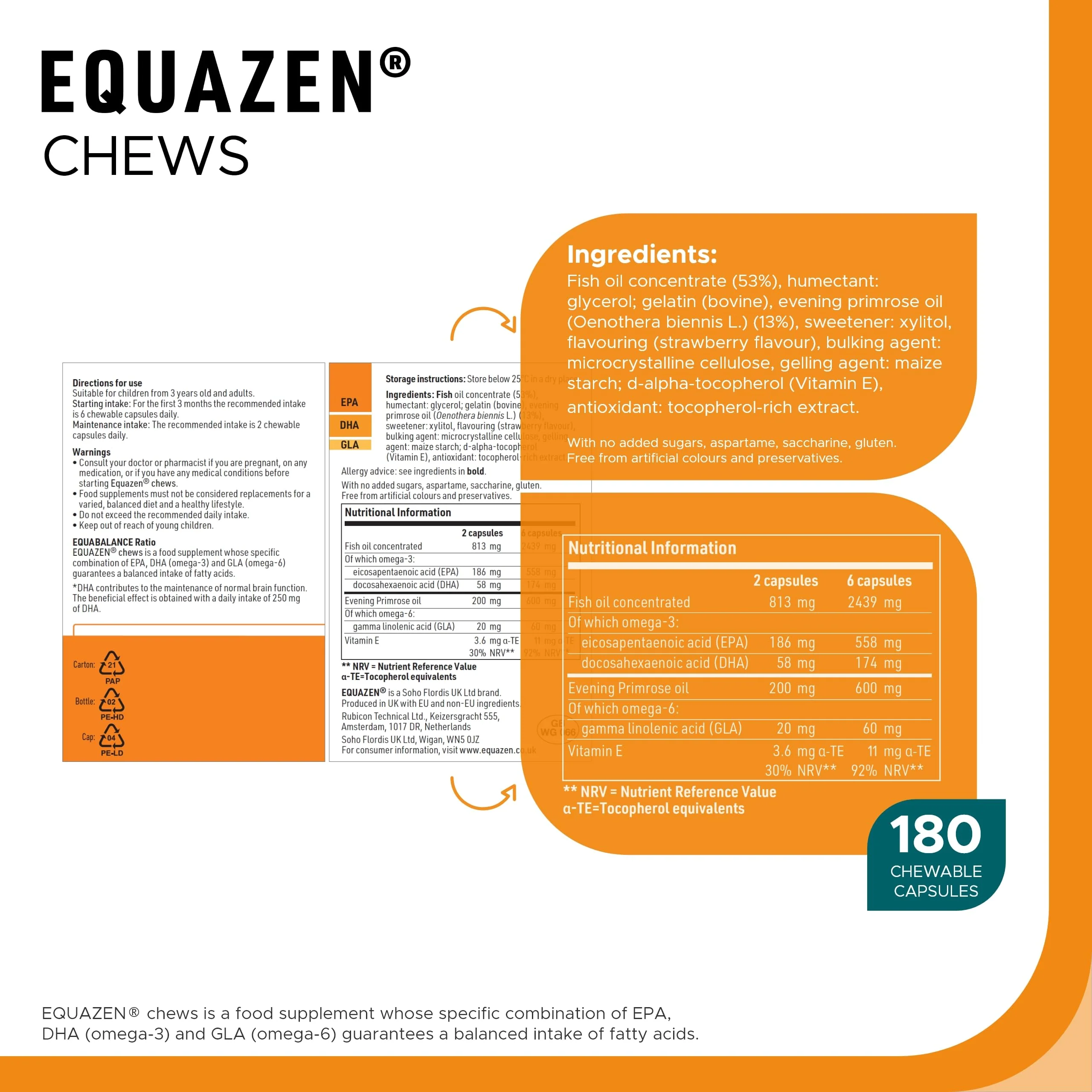 Equazen Eye Q Chews 180 Capsules - Strawberry Flavour Omega-3 & Omega-6 | May Support Concentration & Brain Development - Image 11
