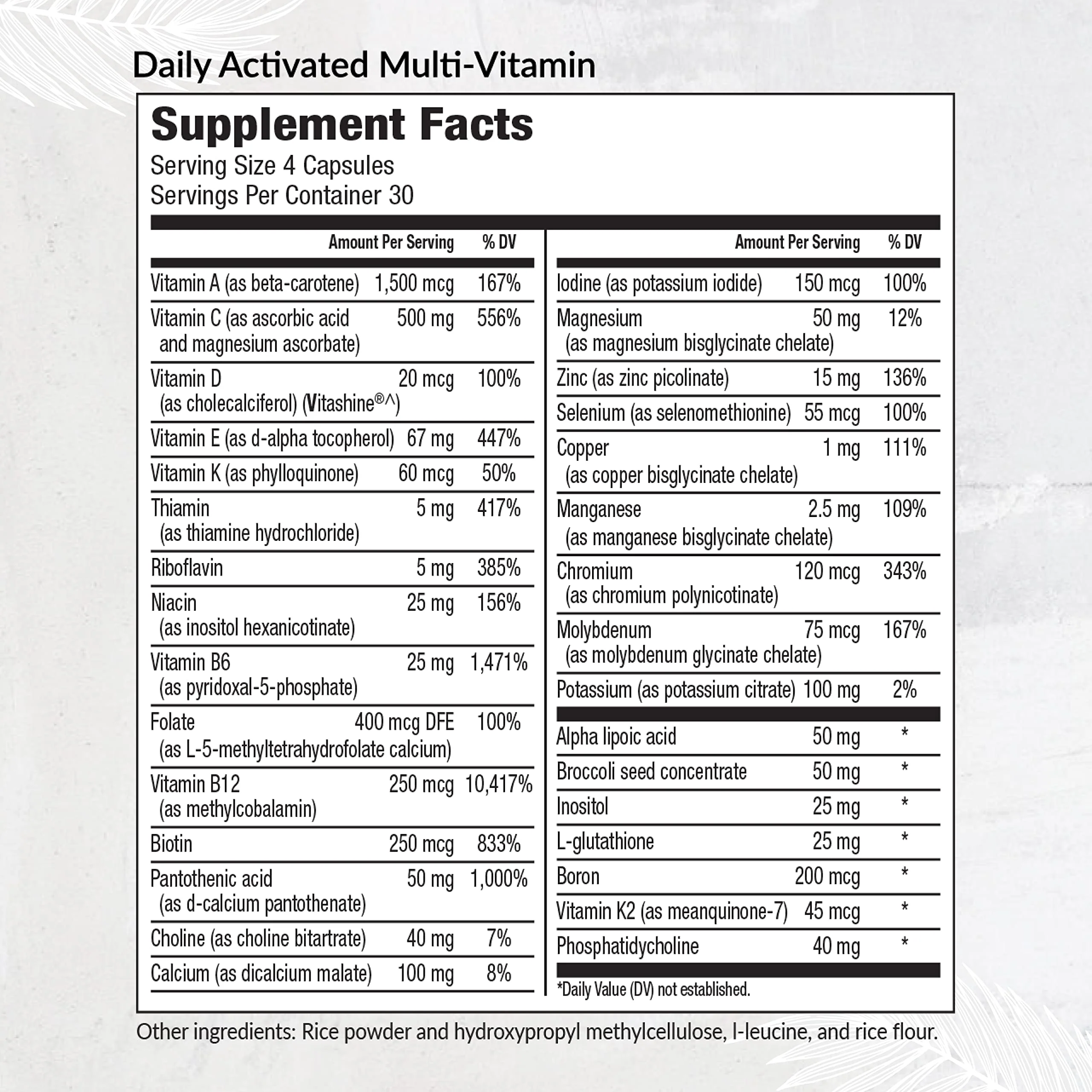 Equilife Daily Activated Multivitamin - 21 Nutrients, 120 Capsules - Image 2