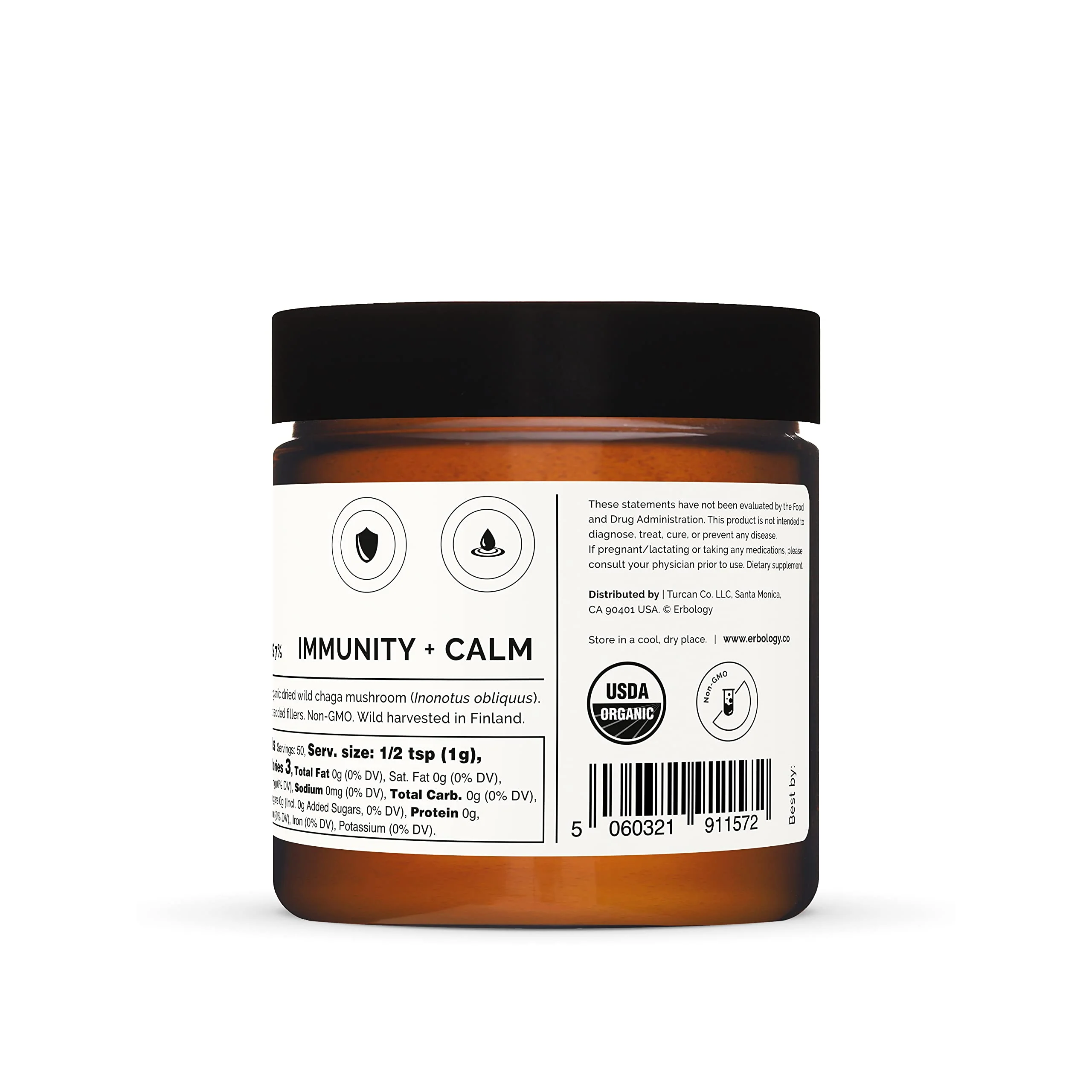 Erbology Organic Chaga Mushroom Powder – 50 Servings, 7% Beta-glucans - Image 9