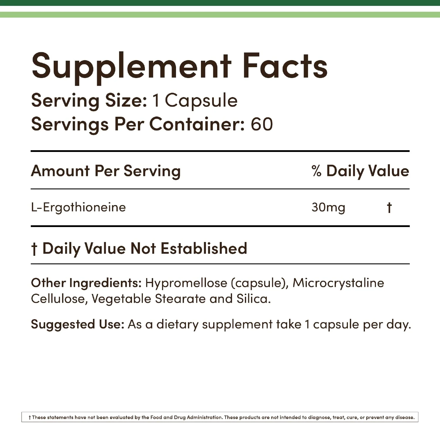 Ergothioneine 30mg Supplement - 60 Count, Plant-Based L-Ergothioneine (Non-GMO, Gluten Free, Vegan Safe) - Double Wood (Pack of 2) - Image 2