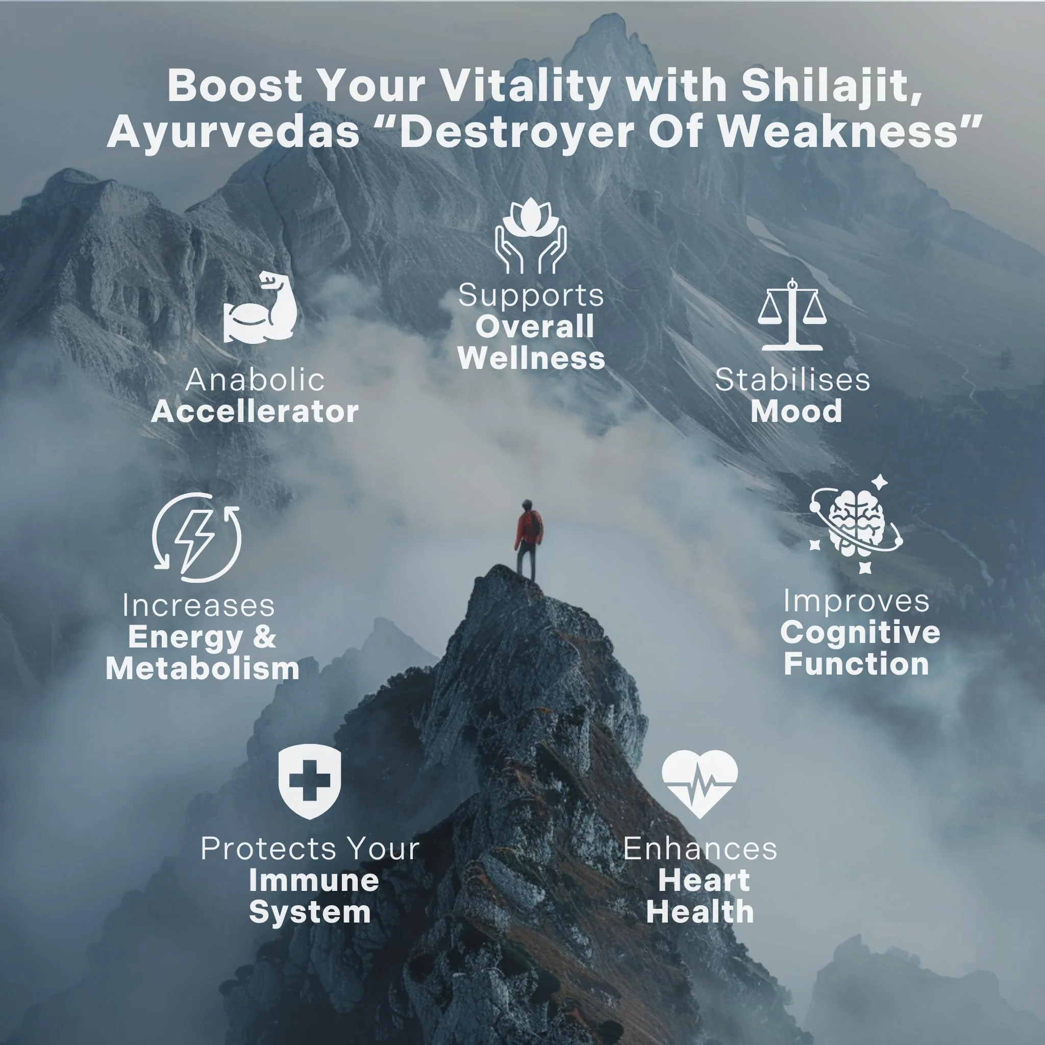 Essencraft Organic Himalayan Shilajit Resin Extract – 1000mg Max Potency, 85+ Minerals, Lab Tested, 2-Month Supply (120 Capsules) - Image 2