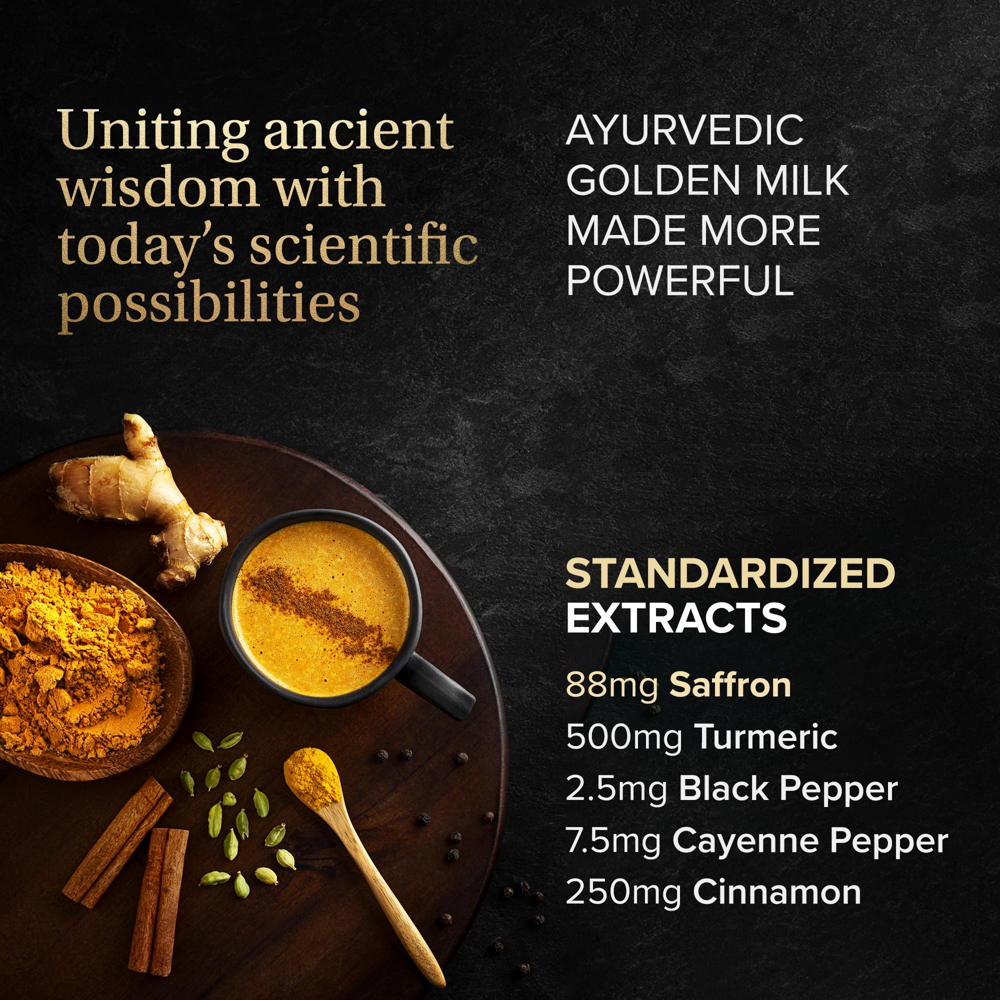 Essential Nutrition Golden Lift - Golden Milk Powder (Vegan) 7.4 oz | Turmeric, Saffron & Spices - Image 4