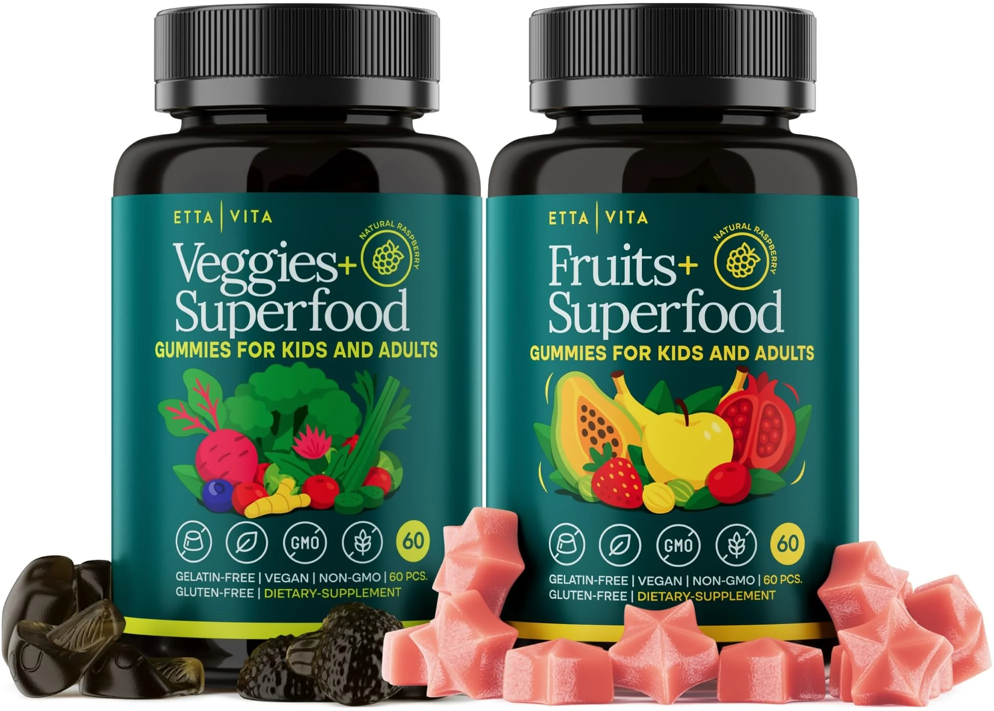 Etta Vita 120 Chews Super Greens Gummies | 9 Superfruits & 30 Veggies - Image 10