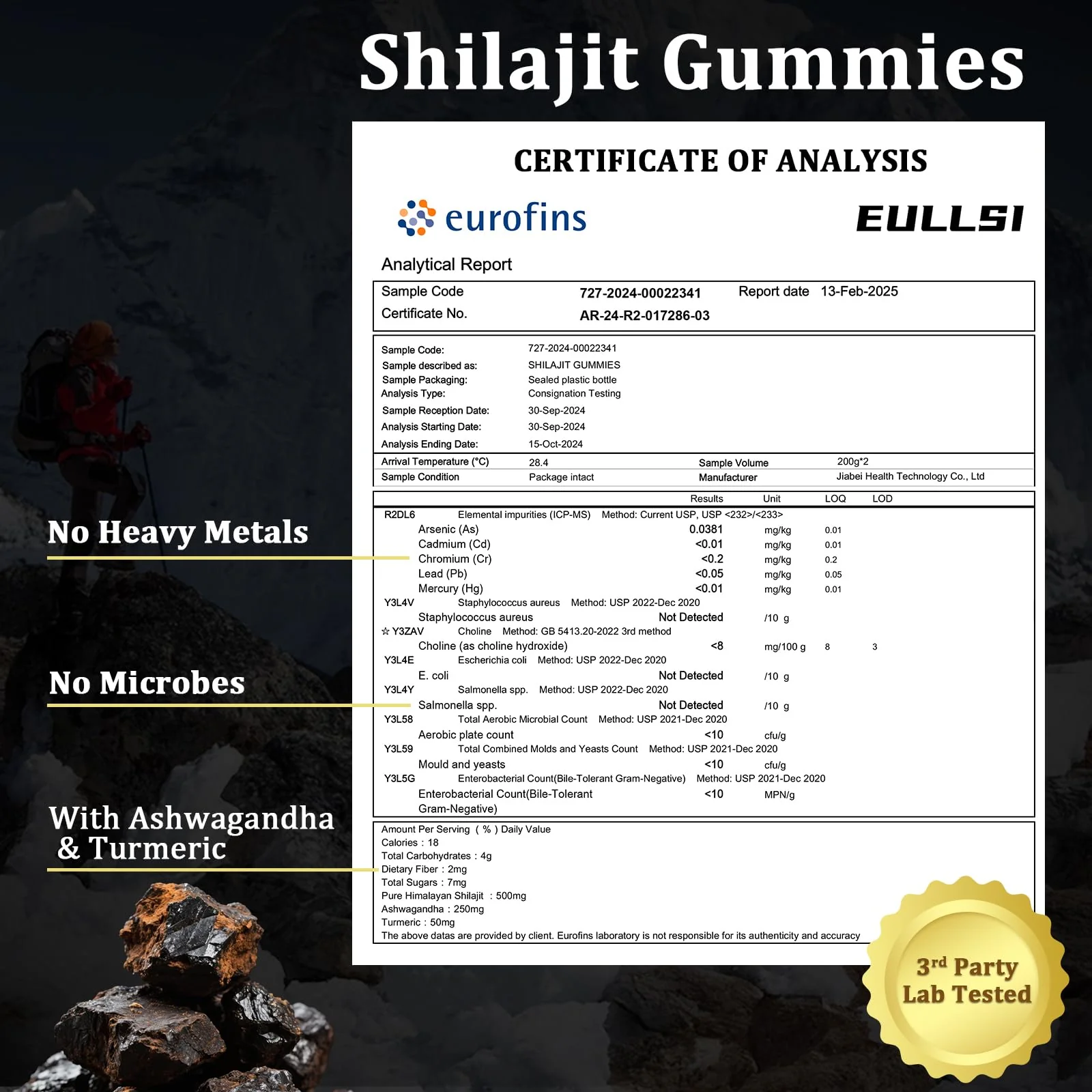 Eullsi Pure Himalayan Shilajit Gummies + Ashwagandha for Energy, Stamina & Immune Support | Vegan Non-GMO, 180 Count - Image 12