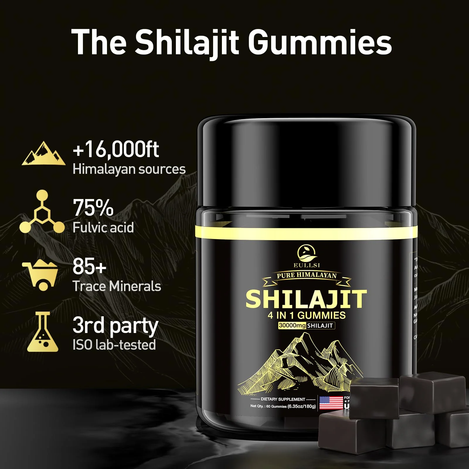 Eullsi Pure Himalayan Shilajit Gummies + Ashwagandha for Energy, Stamina & Immune Support | Vegan Non-GMO, 180 Count - Image 24