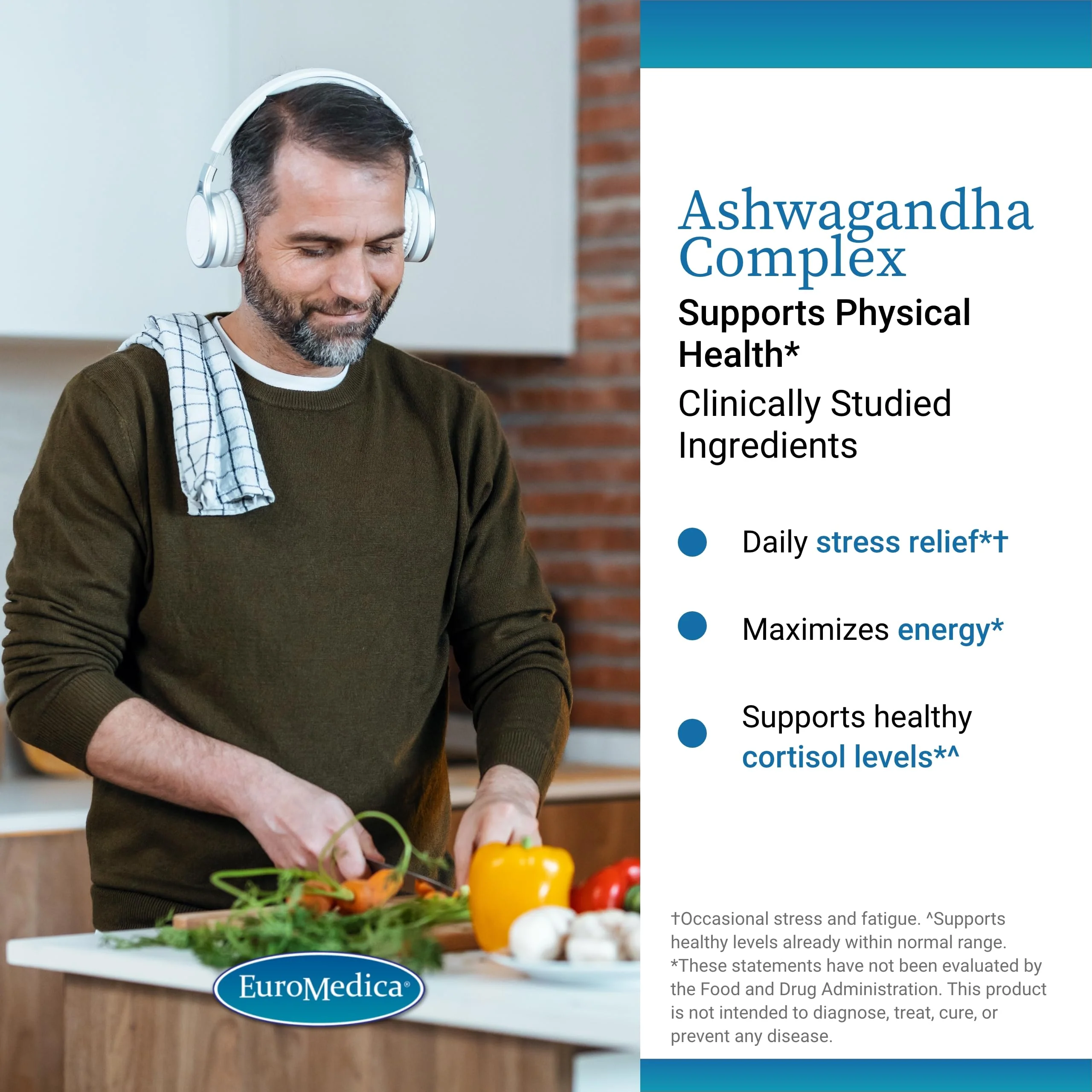 EuroMedica Ashwagandha Complex – Adrenal Health & Energy (60 Capsules) - Image 3