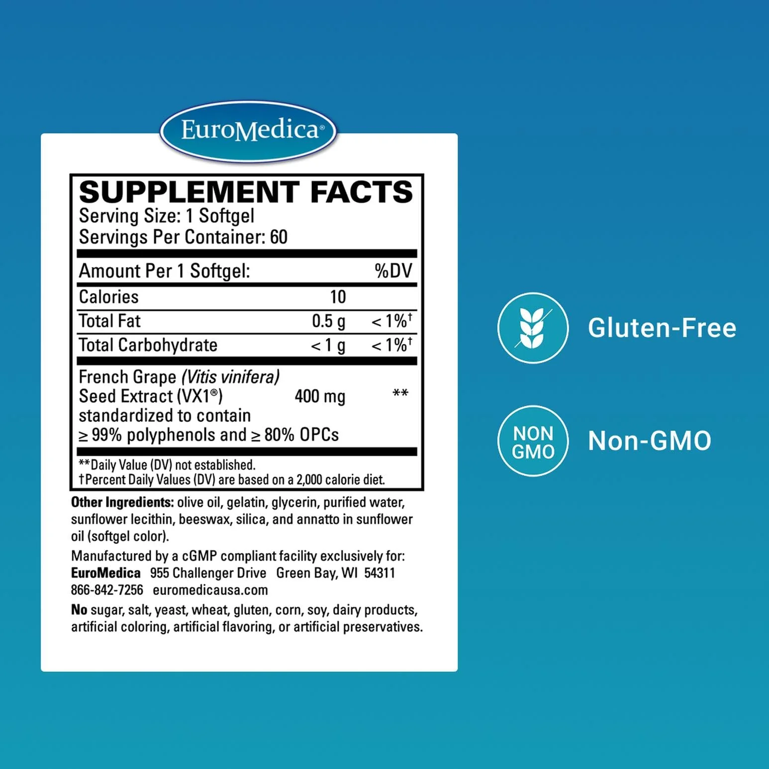 EuroMedica Clinical OPC - Cardiovascular & Immune Support Supplement | 60 Softgels - Image 9