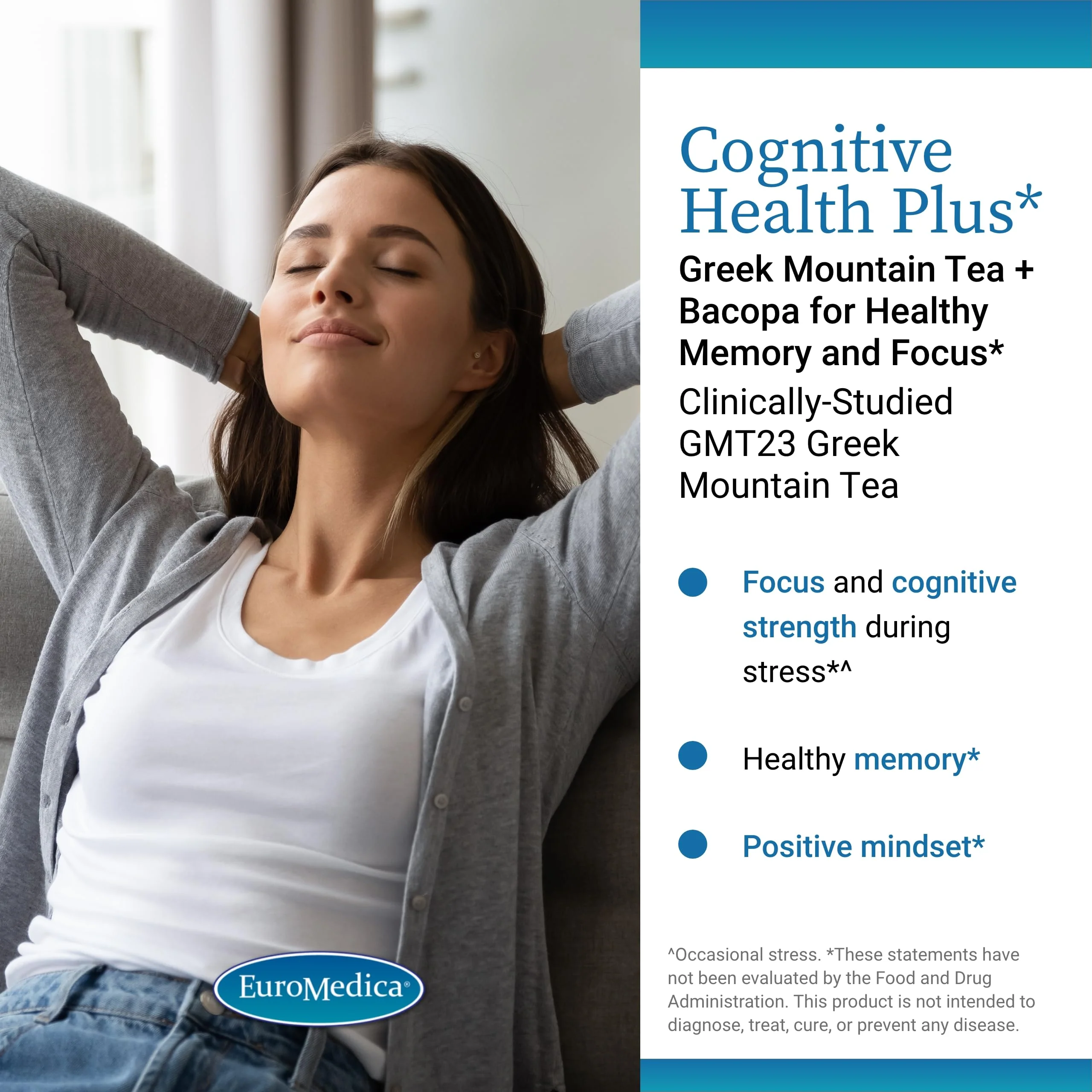 EuroMedica Cognitive Health Plus - Brain Health Supplement for Focus & Memory | Non-GMO & Vegan | 30 Capsules - Image 10