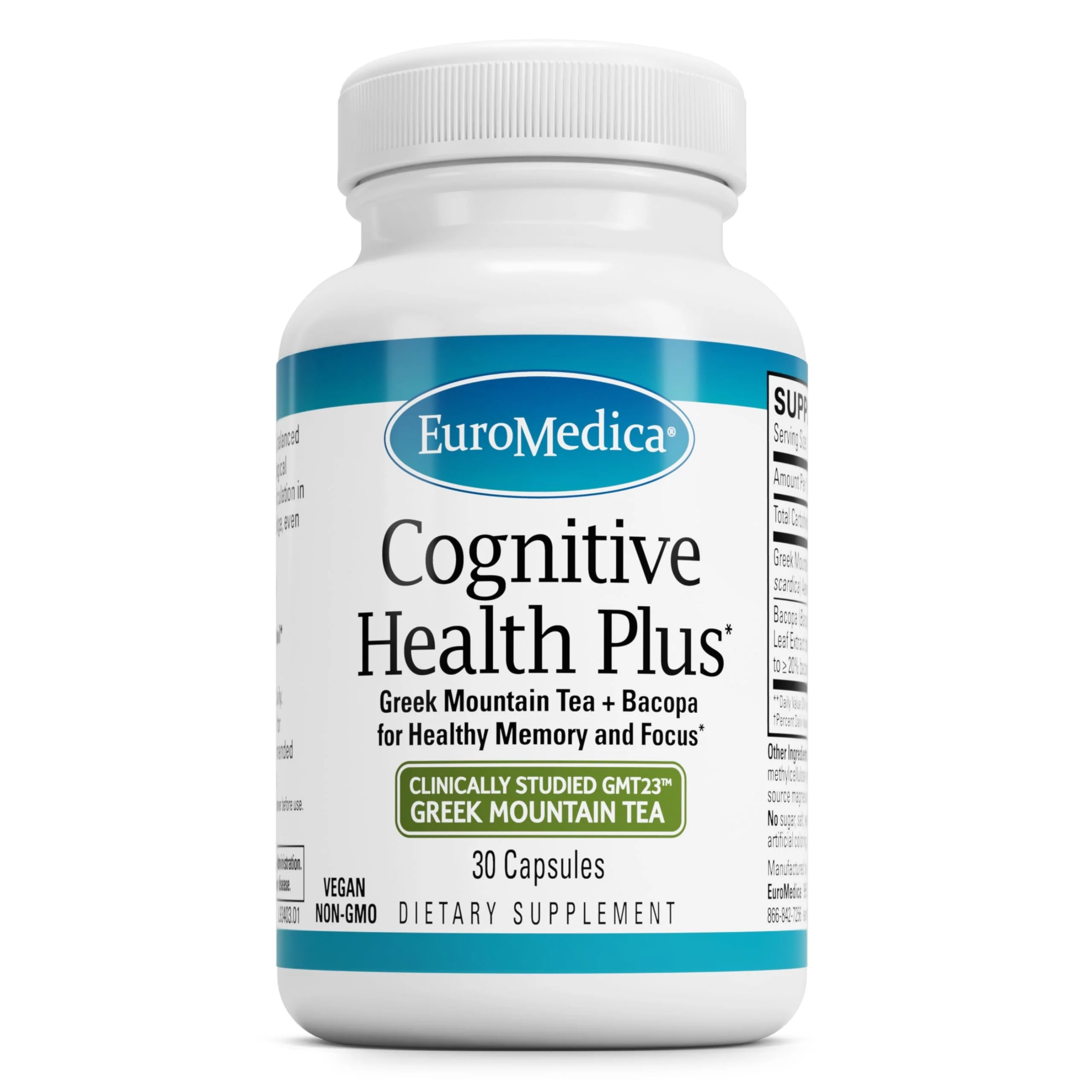 EuroMedica Cognitive Health Plus - Brain Health Supplement for Focus & Memory | Non-GMO & Vegan | 30 Capsules - Image 8