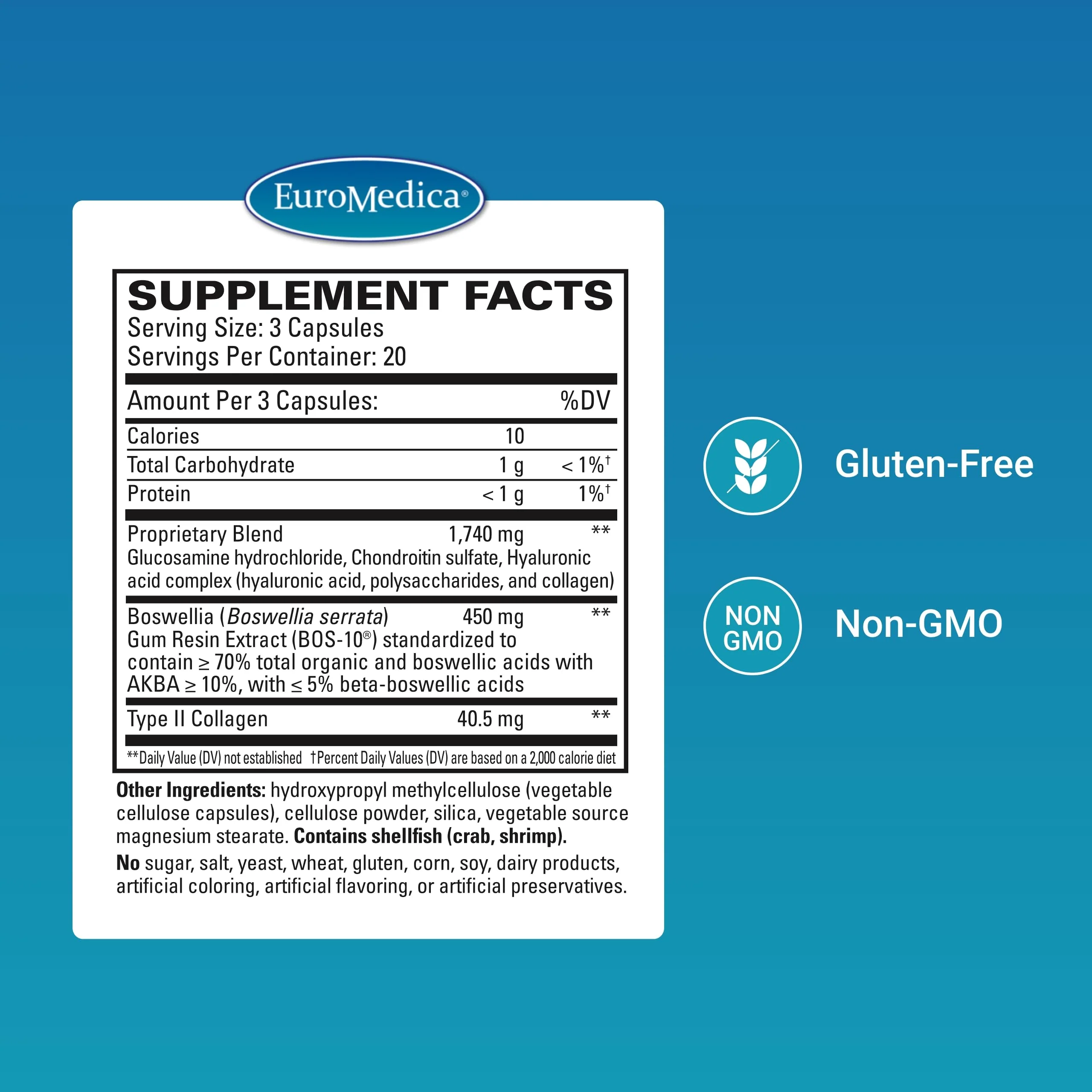 EuroMedica Collagen Joint Complex — Collagen Joint Support with Type II Collagen, Boswellia, Hyaluronic Acid | Lower Back & Knee Support - 60 Capsules - Image 16