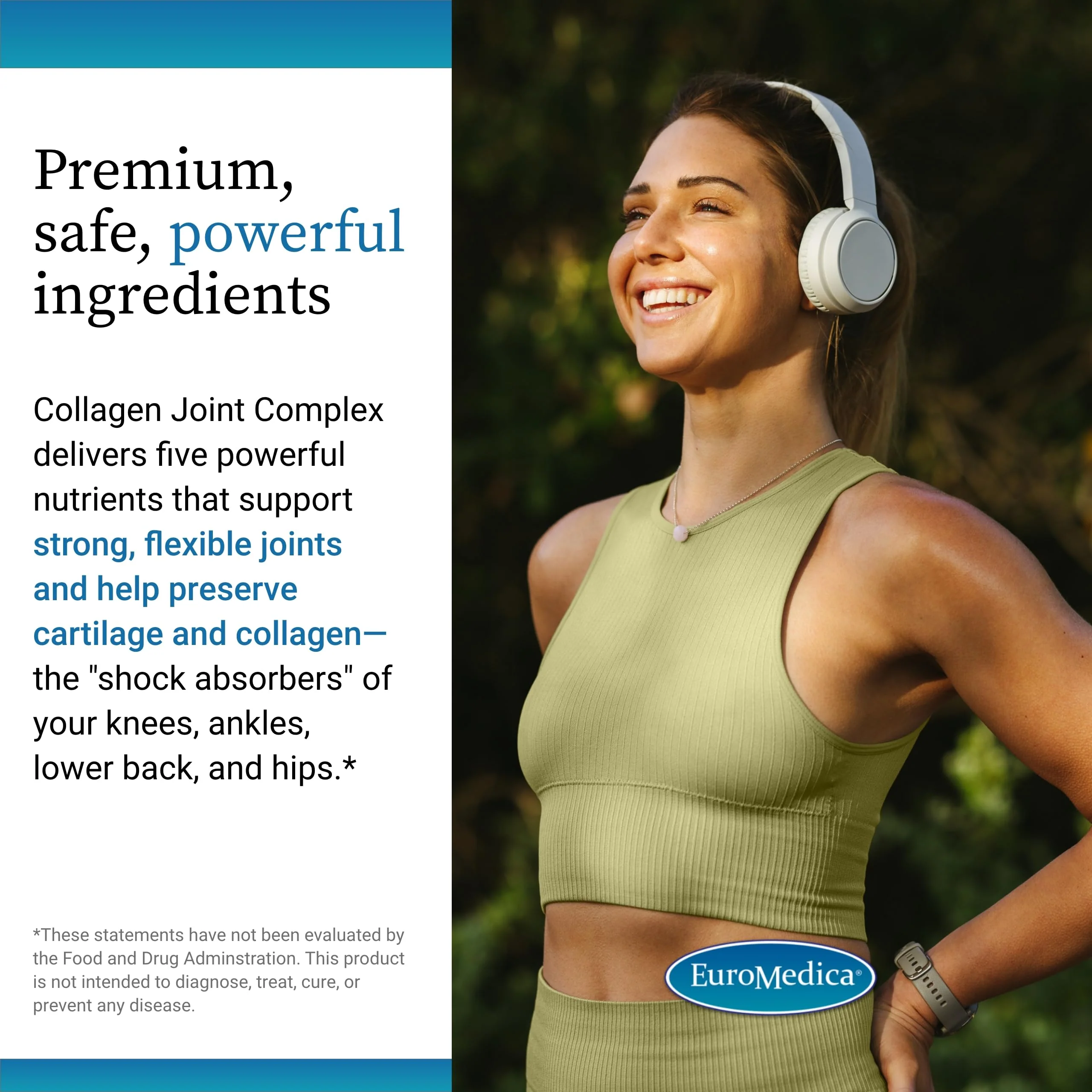 EuroMedica Collagen Joint Complex — Collagen Joint Support with Type II Collagen, Boswellia, Hyaluronic Acid | Lower Back & Knee Support - 60 Capsules - Image 5