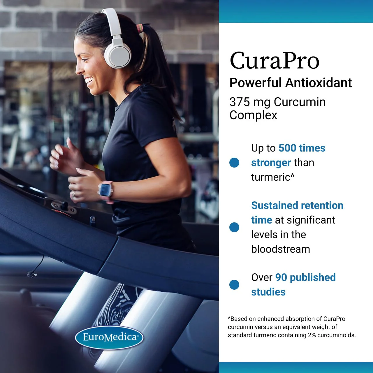 EuroMedica CuraPro: Antioxidant Curcumin with Turmeric Essential Oil – Brain & Immune Support, 60 Softgels - Image 2