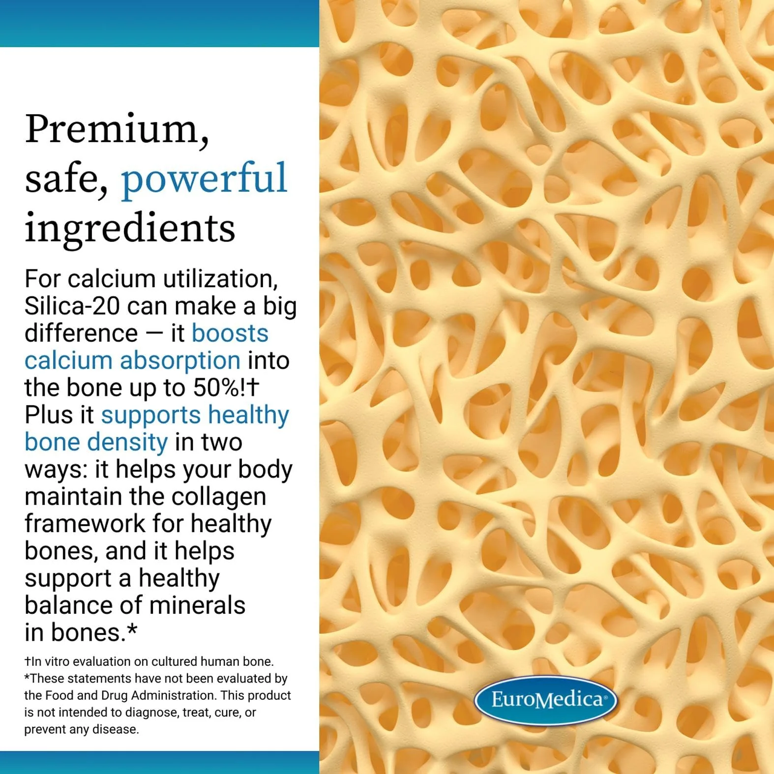EuroMedica Silica-20 – Supports Bone Density, Collagen, Hair & Nails – 60 Tablets - Image 12