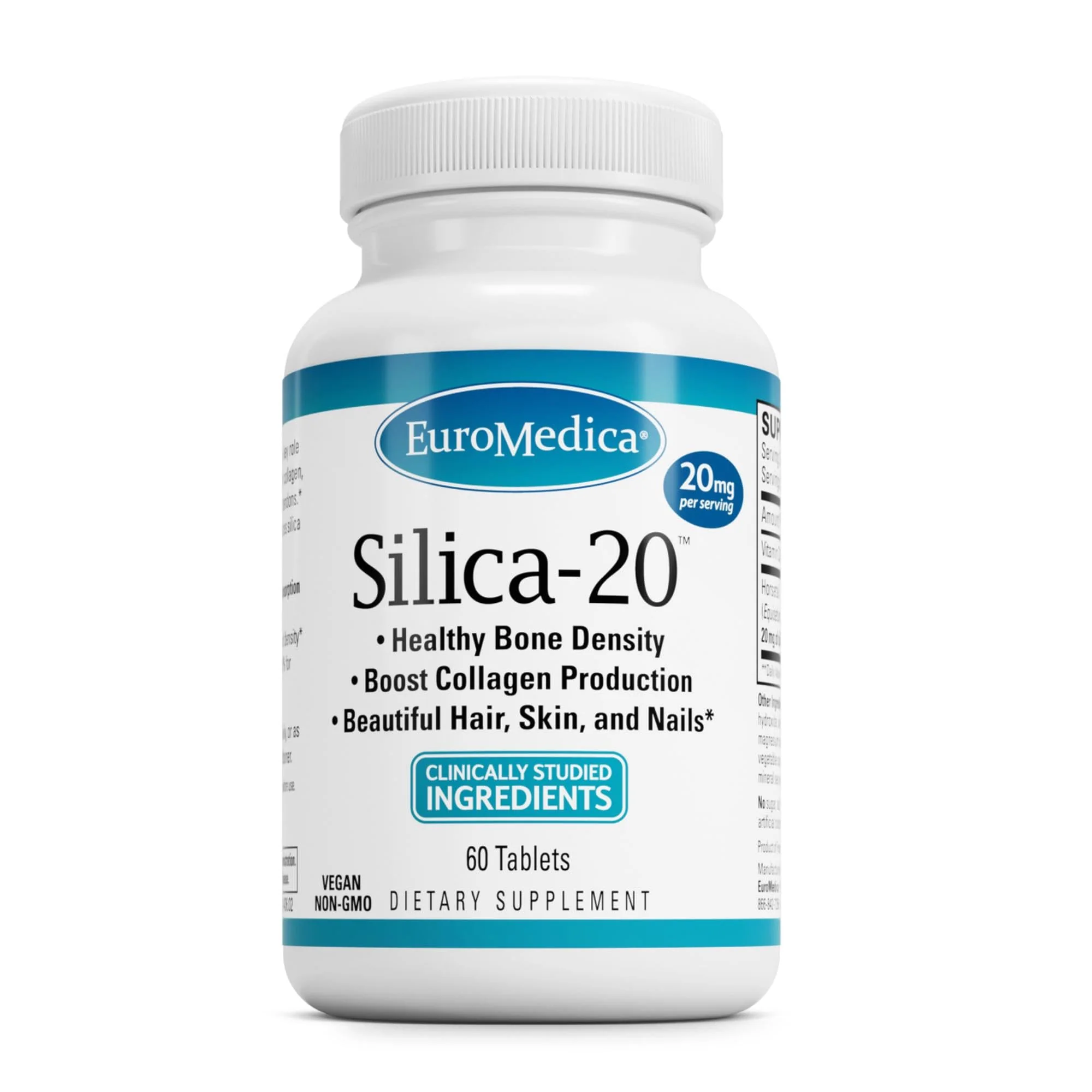 EuroMedica Silica-20 – Supports Bone Density, Collagen, Hair & Nails – 60 Tablets - Image 8