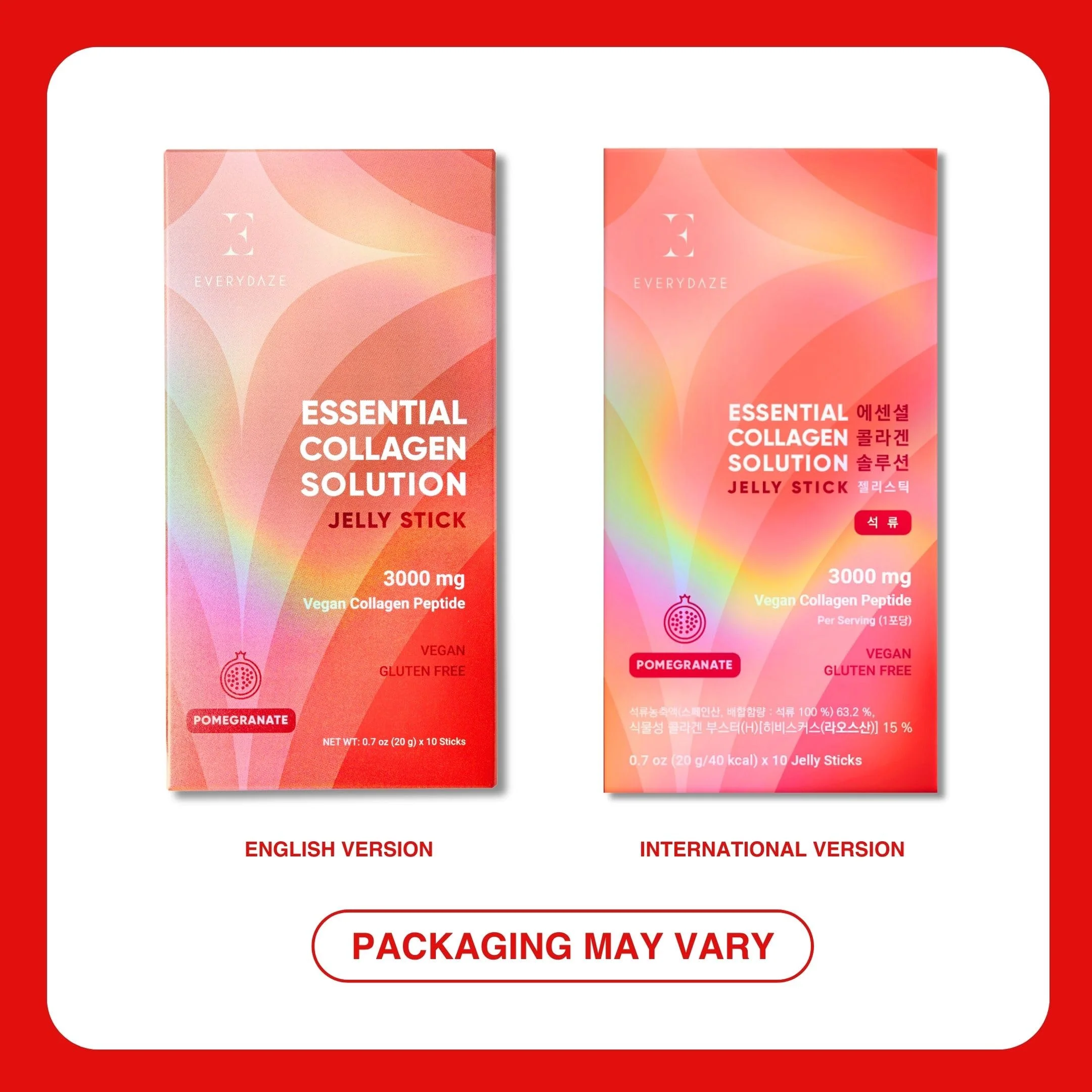 EVERYDAZE Essential Collagen Jelly Stick — 40 Pack (4 x 10ct) | Vegan Collagen Peptide, Pomegranate Flavor - Image 6