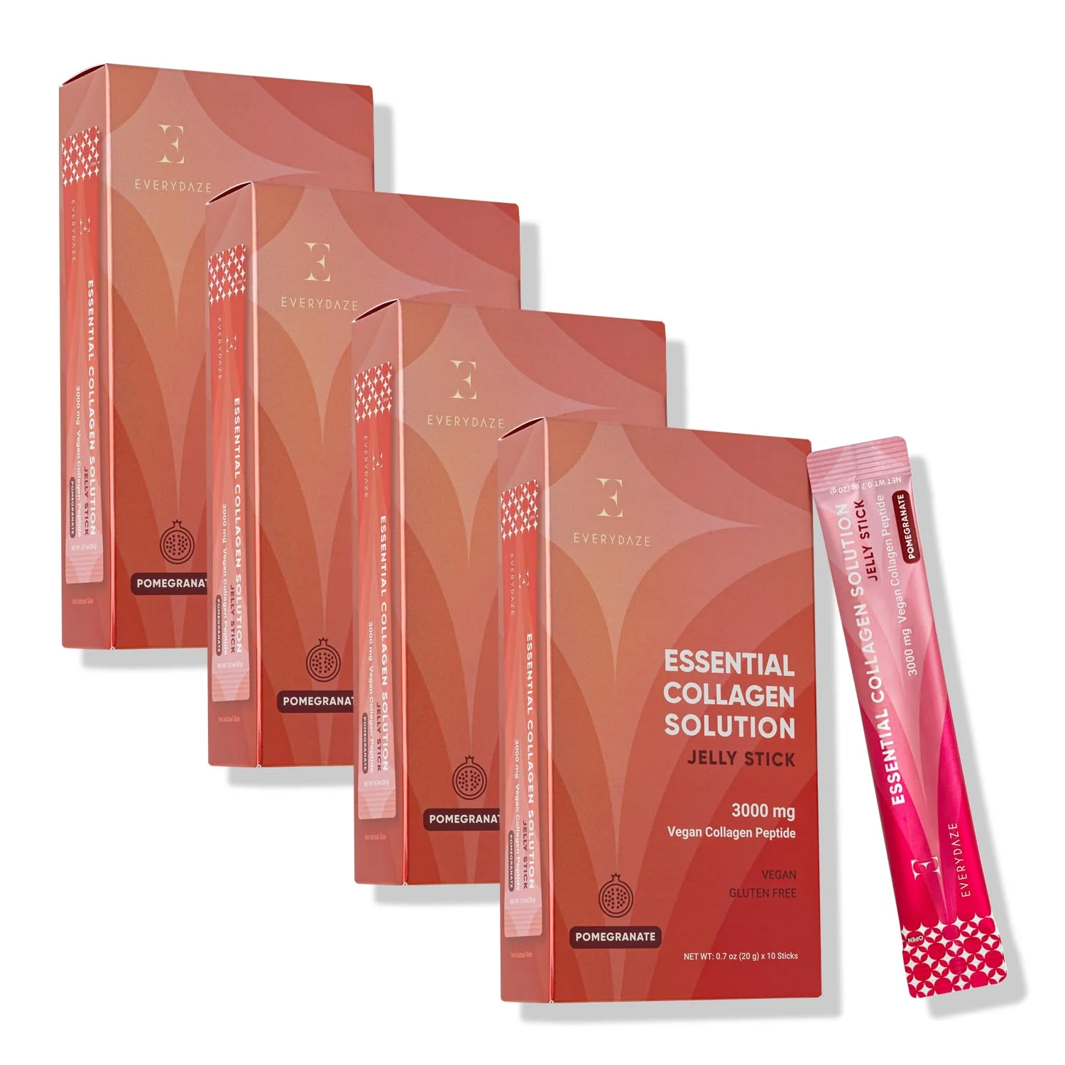 EVERYDAZE Essential Collagen Jelly Stick — 40 Pack (4 x 10ct) | Vegan Collagen Peptide, Pomegranate Flavor - Image 7