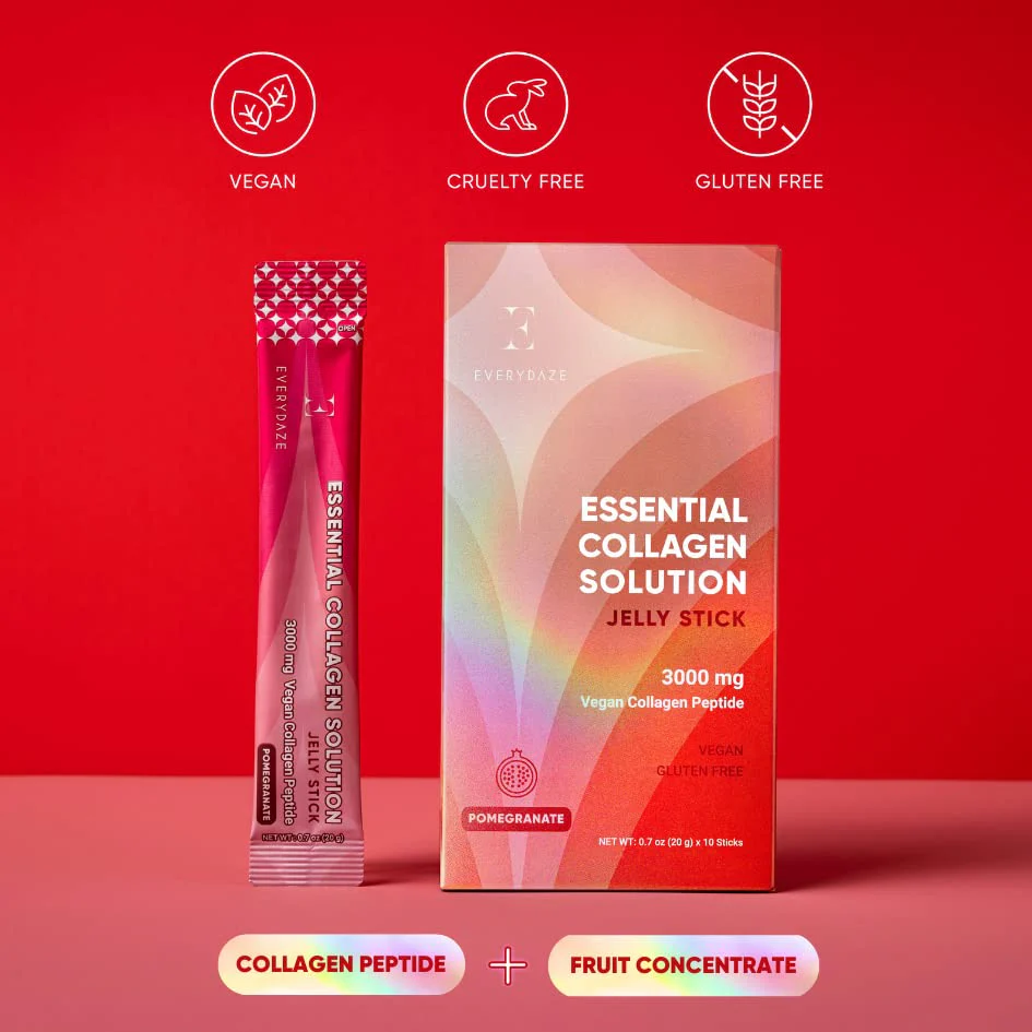 EVERYDAZE Essential Collagen Jelly Stick — 40 Pack (4 x 10ct) | Vegan Collagen Peptide, Pomegranate Flavor - Image 9