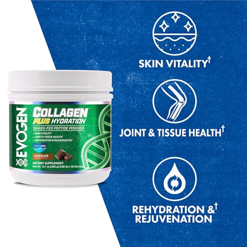 Evogen Collagen Plus Hydration – Grass-Fed Collagen for Skin & Joints | Chocolate - Image 2