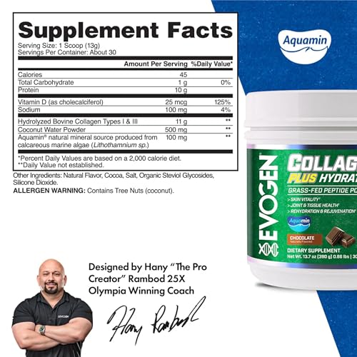 Evogen Collagen Plus Hydration – Grass-Fed Collagen for Skin & Joints | Chocolate - Image 3