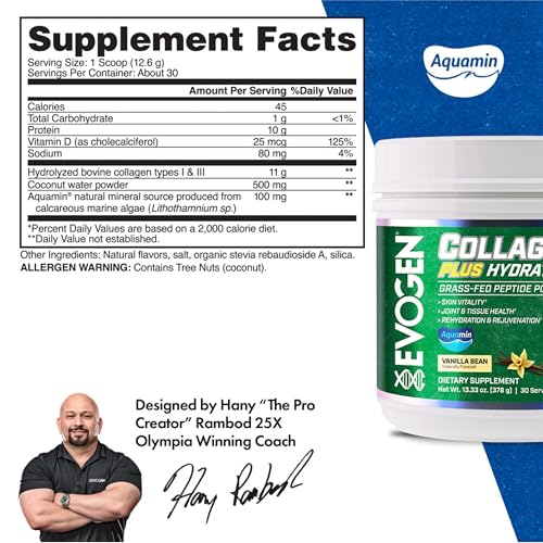 Evogen Collagen Plus Hydration – Grass-Fed Collagen for Skin & Joints | Vanilla Bean - Image 4