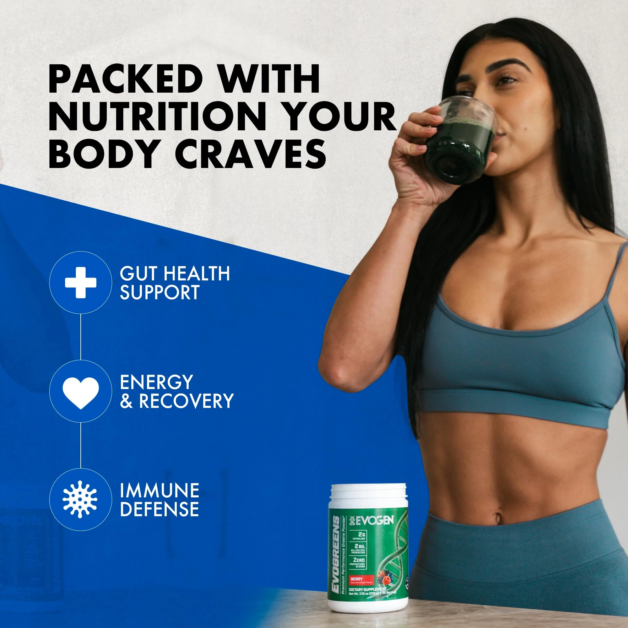 Evogen Evogreens - Super Greens Powder | Recovery, Wellness & Immunity | Berry | 30 Servings - Image 4