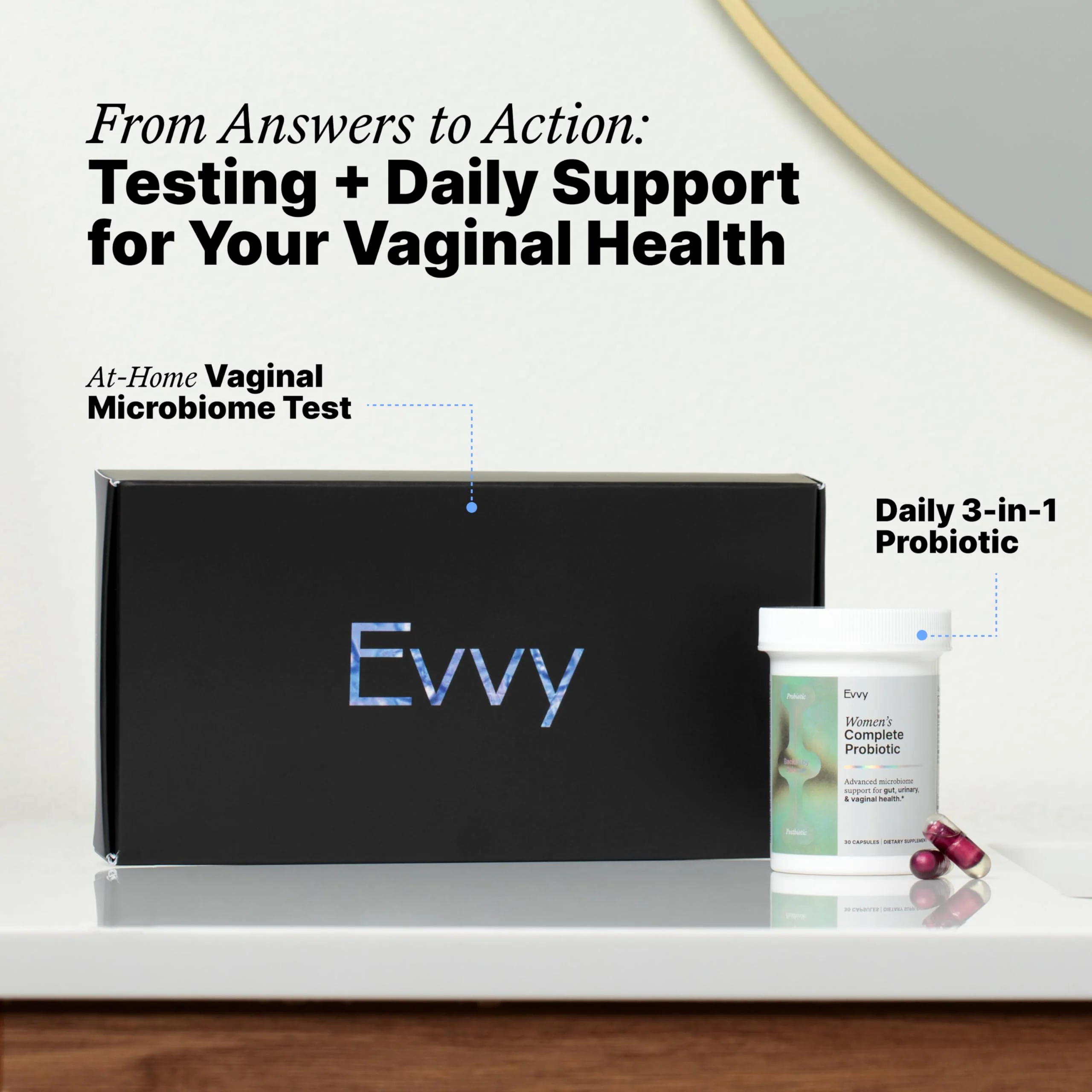 Evvy Women's 3-in-1 Complete Probiotic | Daily Gut, Urinary & Vaginal Health | 30 Day Supply - Image 7
