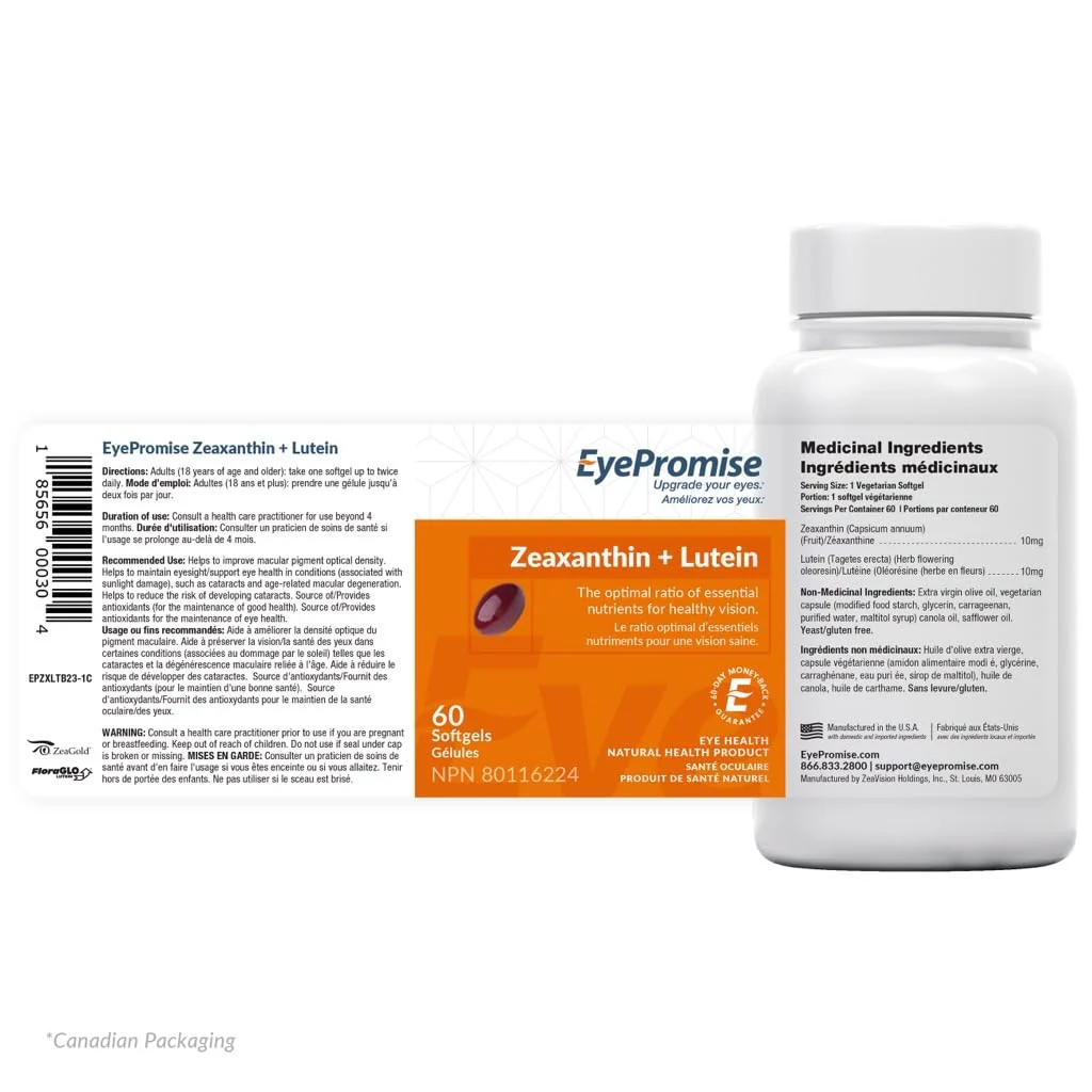 EyePromise Zeaxanthin + Lutein Eye Vitamin – 60 Softgels | Gluten-Free & Vegetarian - Image 7