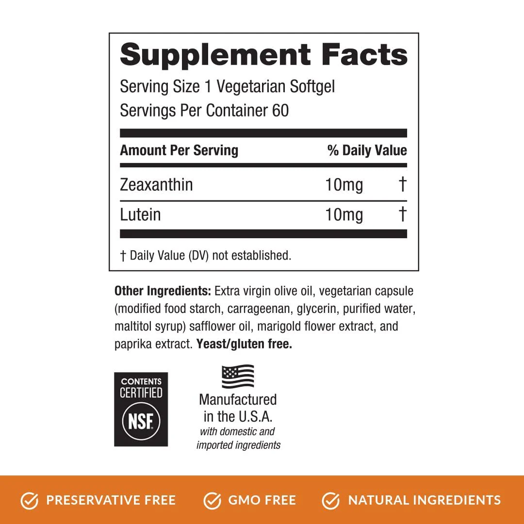 EyePromise Zeaxanthin + Lutein Eye Vitamin – 60 Softgels | Gluten-Free & Vegetarian - Image 9