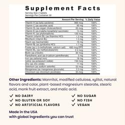 EZ Melts Multivitamin + Iron – Daily Dissolvable Vitamin for Women & Men, Vegan & Non-GMO, Tropical Cherry, 120 Tablets - Image 2