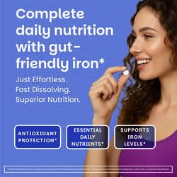 EZ Melts Multivitamin + Iron – Daily Dissolvable Vitamin for Women & Men, Vegan & Non-GMO, Tropical Cherry, 120 Tablets - Image 3