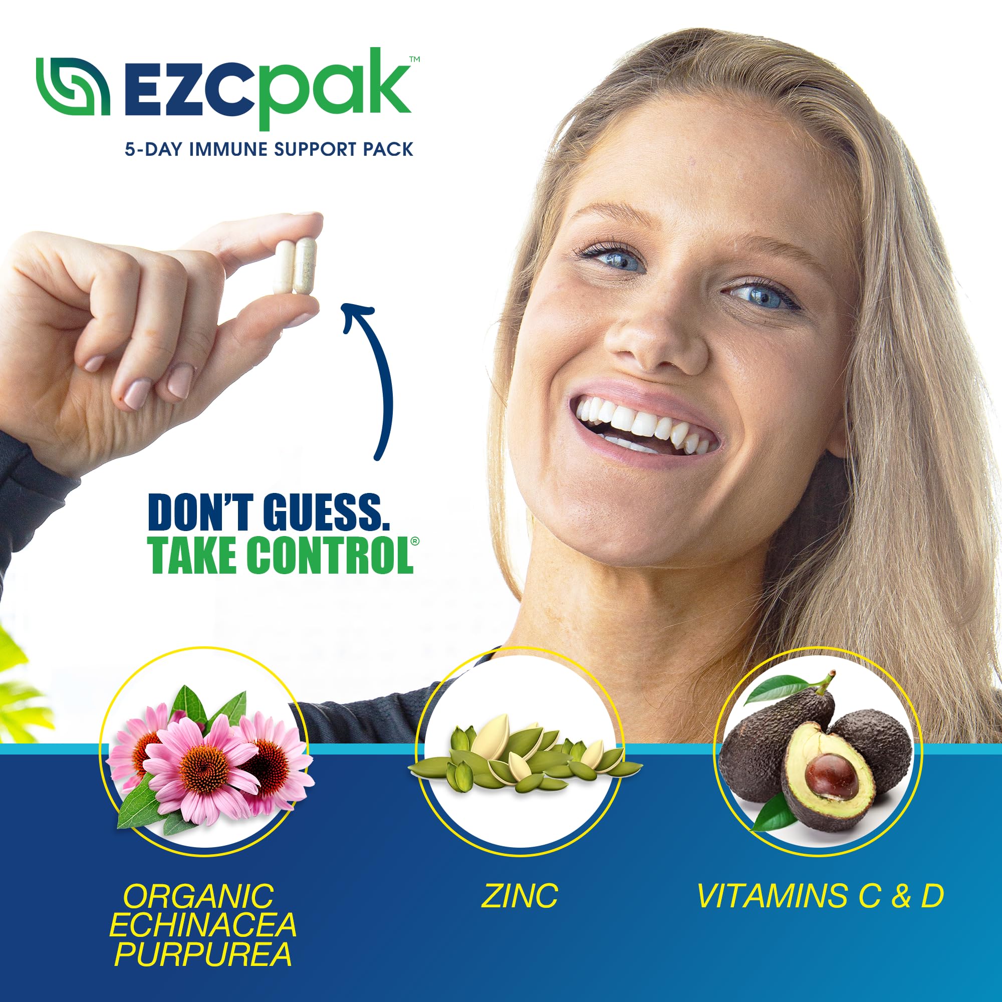 EZC Pak 5-Day Immune Booster: Echinacea, Vitamin C, Zinc & Vitamin D – Pack of 2 - Image 5