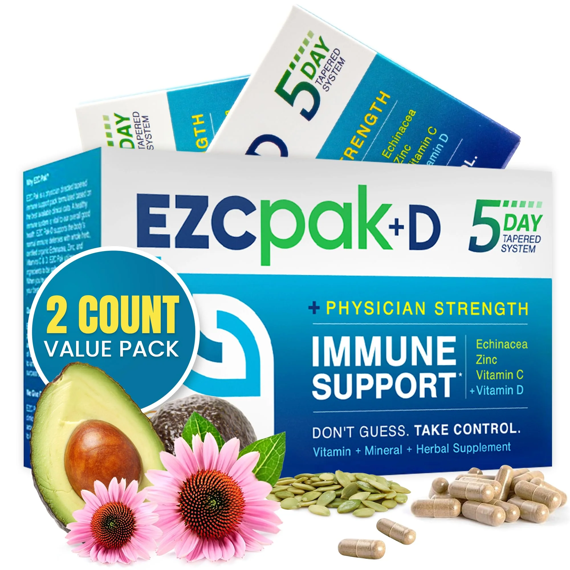 EZC Pak 5-Day Immune Booster: Echinacea, Vitamin C, Zinc & Vitamin D – Pack of 2 - Image 8