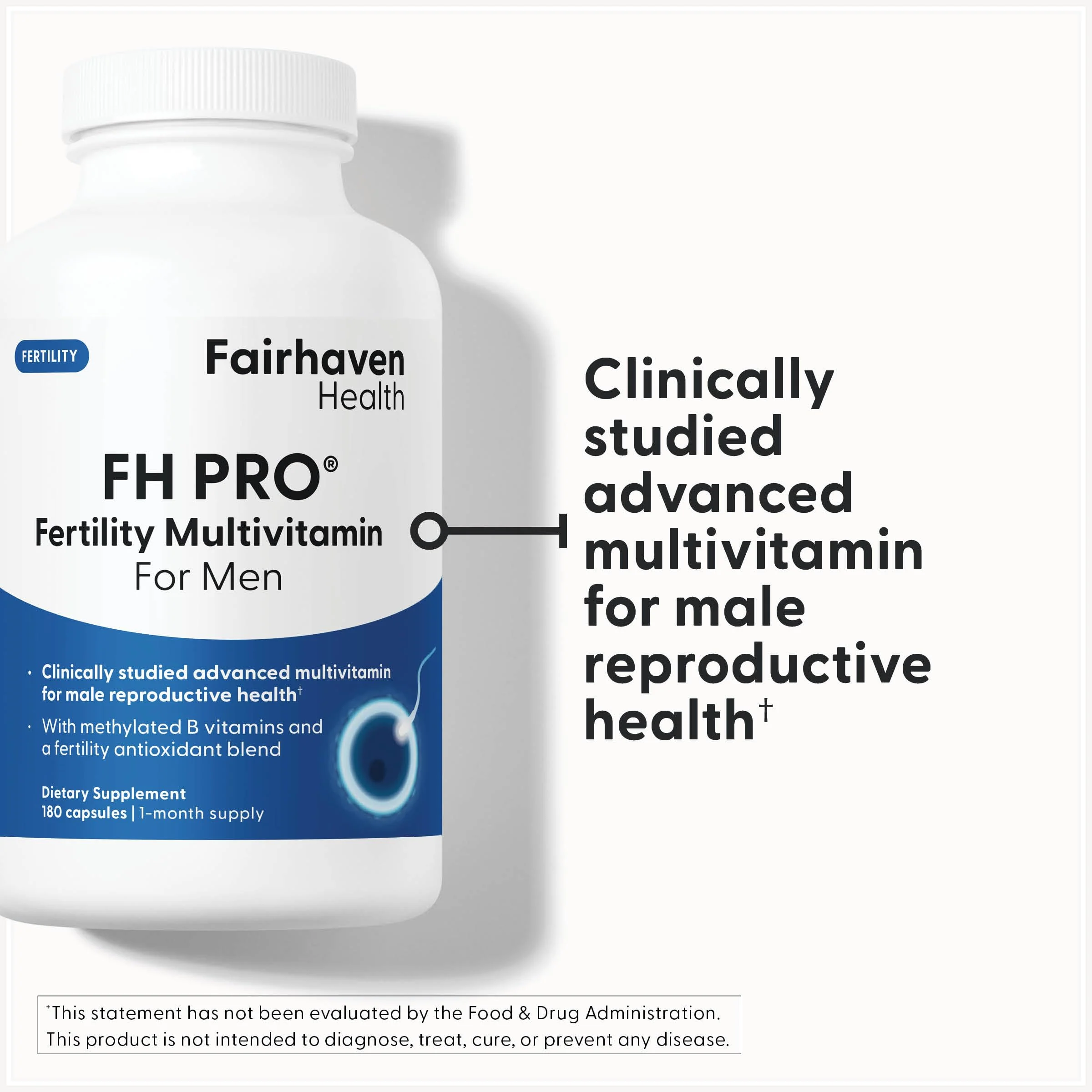 Fairhaven Health FH Pro for Men – Clinically Studied Prenatal Fertility Support for Him | 180 Capsules - Image 2